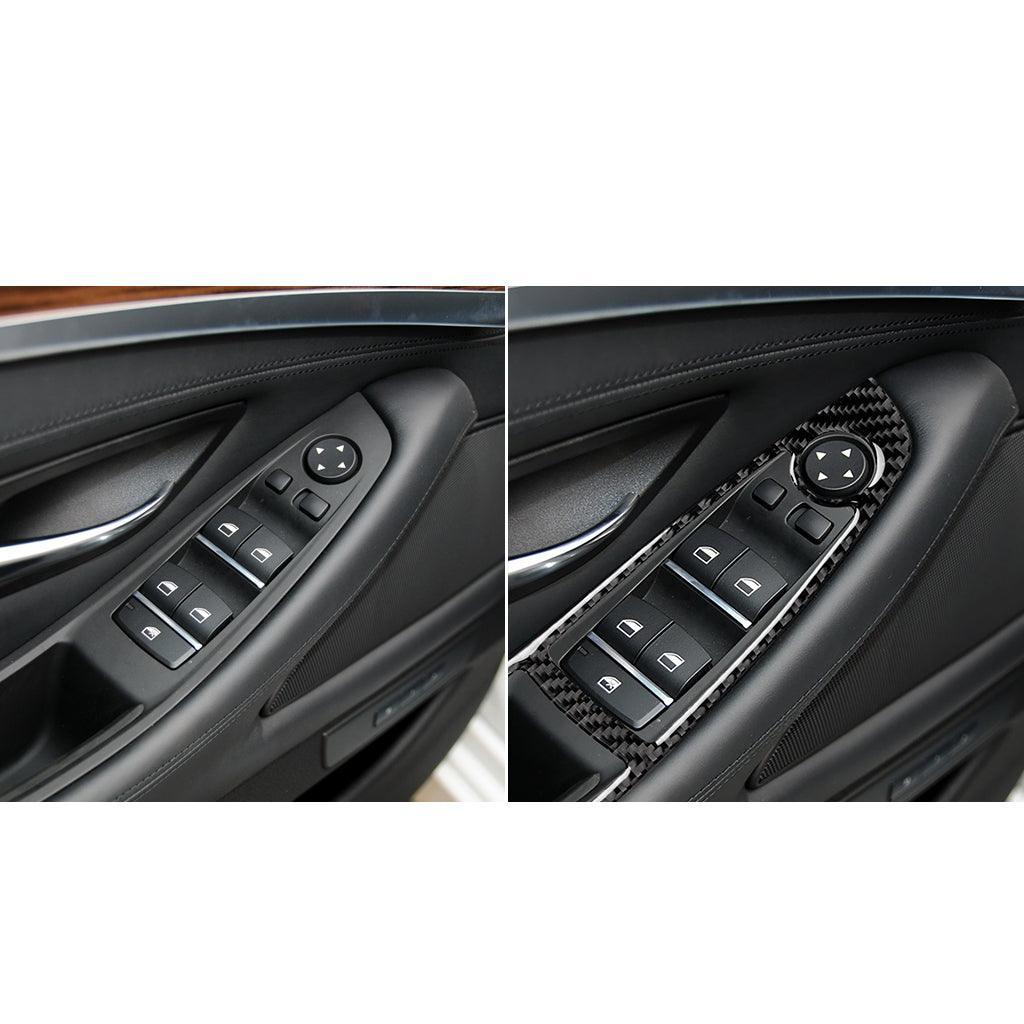 YDSSTORE Compatible Carbon Fiber Window Switch Panel Cover Trim for BMW 5 Series F10 F11 F18 (520i. 528i. 530i. 535d. 535i. 550i) 2011-2017-autoydsstore