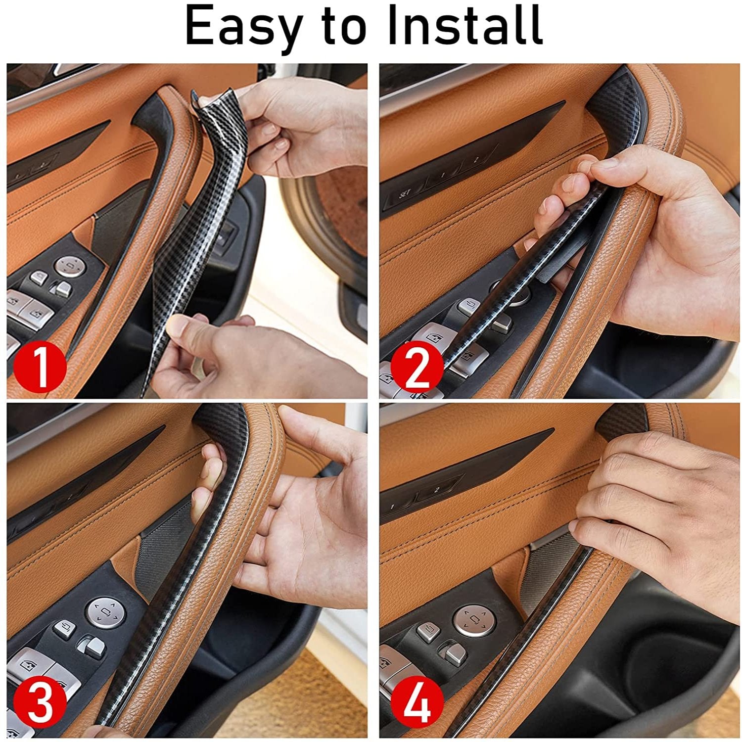 For BMW 5 Series Car Door Handle-G30/G31/F90-Carbon Fiber 2PCS | YDSSTOREle Covers  Replacing Genuine Car Door Handle Compatible with BMW 5 Series G30/G31/F90 M5--518d. 520d. 520dX. 520i. 525d. 530d.  530dX. 530e. 530eX. 530i. 530iX. 540dX. 540i. 540iX. M-autoydsstore