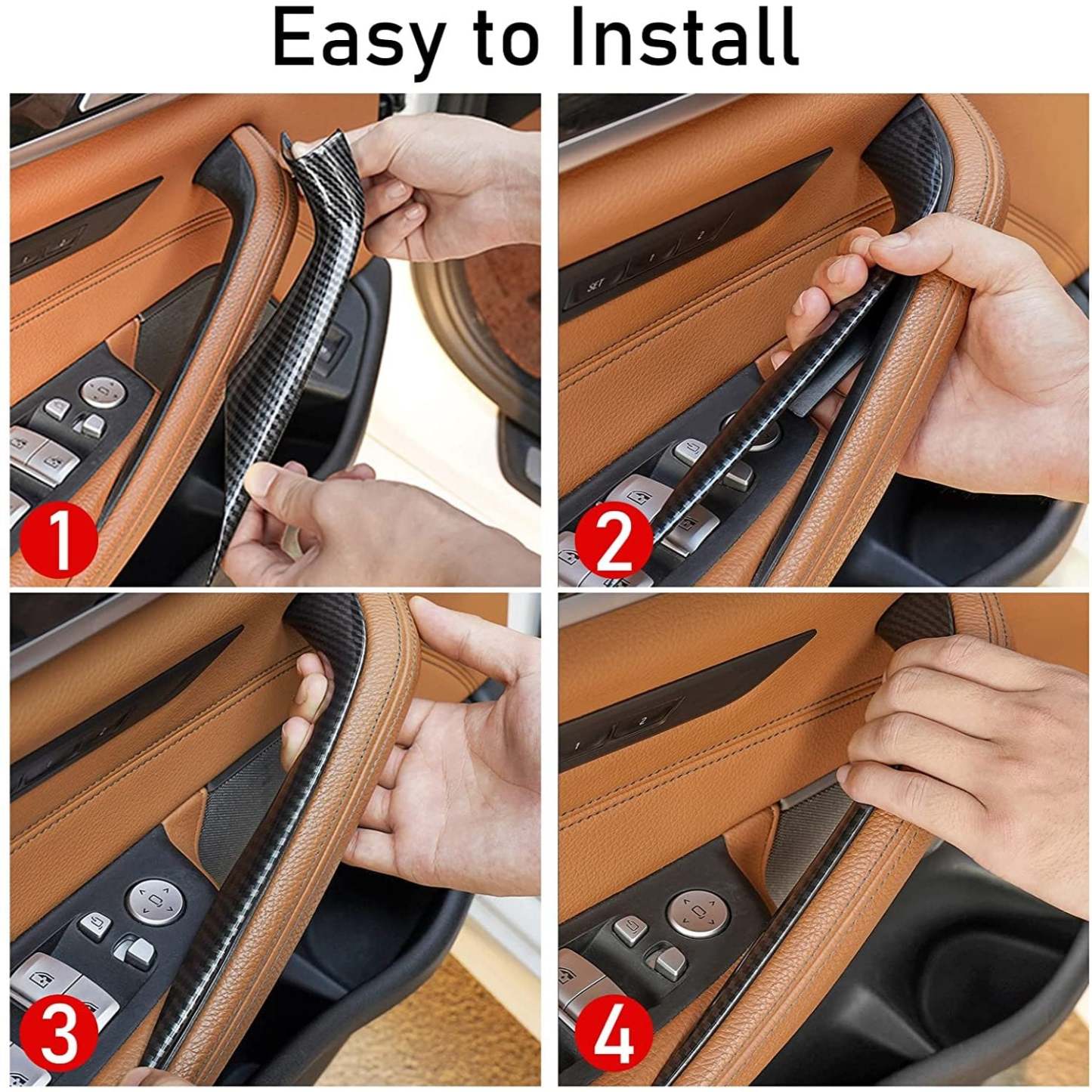 For BMW 5 Series Car Door Handle-G30/G31/F90-Carbon Fiber 2PCS | YDSSTOREle Covers  Replacing Genuine Car Door Handle Compatible with BMW 5 Series G30/G31/F90 M5--518d. 520d. 520dX. 520i. 525d. 530d.  530dX. 530e. 530eX. 530i. 530iX. 540dX. 540i. 540iX. M-autoydsstore