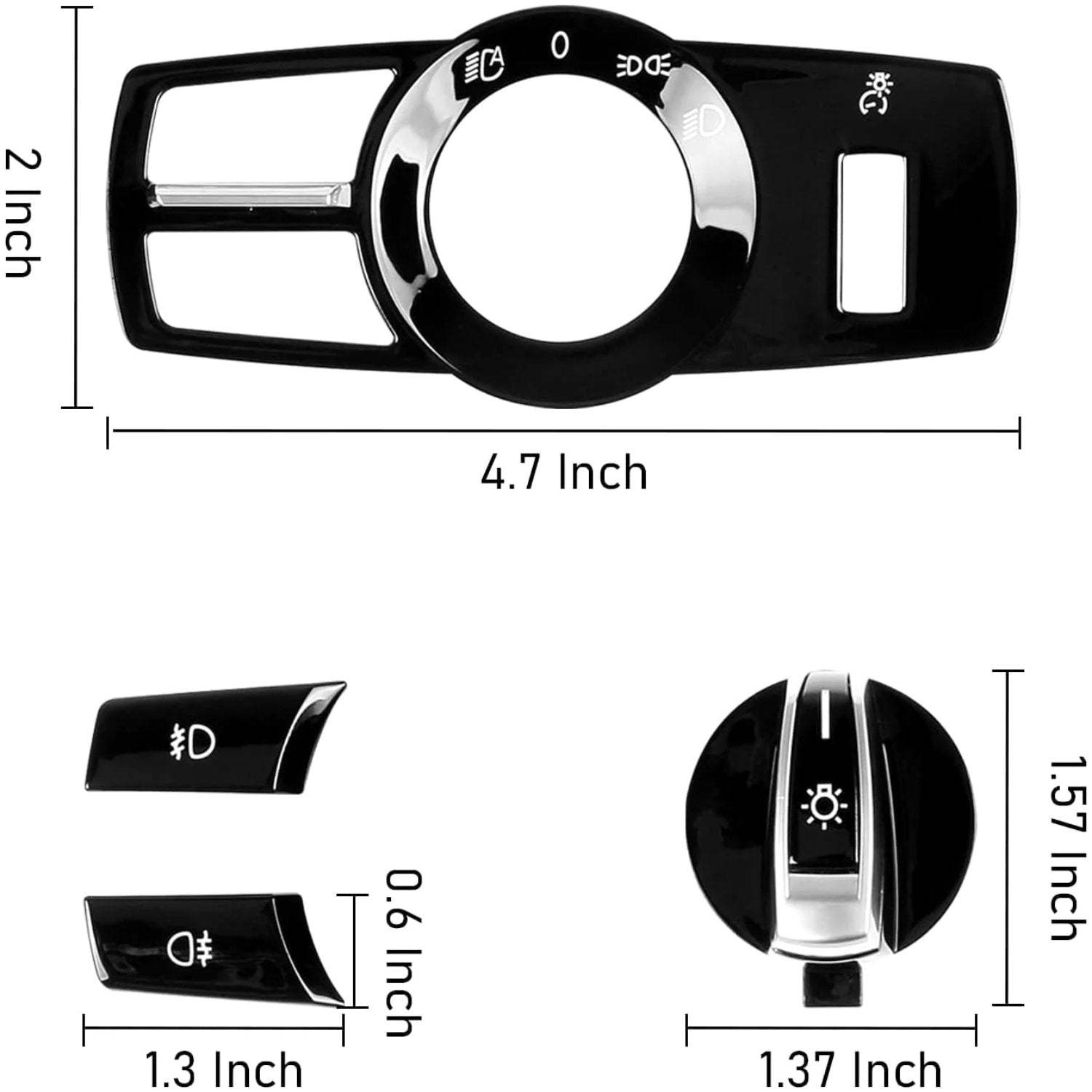 For BMW Headlight Switch Knob Button Covers | 4PCS | YDSSTORE