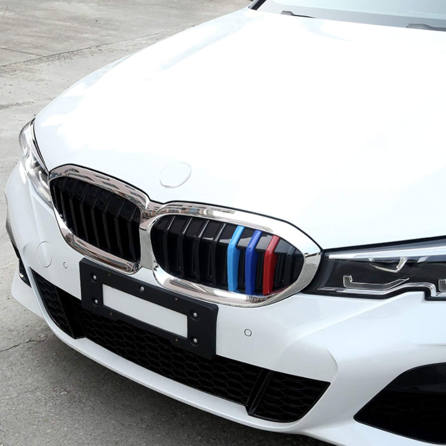 YDSSTORE M-Colored Tri Grille Insert Trim Strips for BMW G20 3 Series (2019-2022) | Compatible with 8-Beam Front Kidney Grilles for 330i 340i-autoydsstore