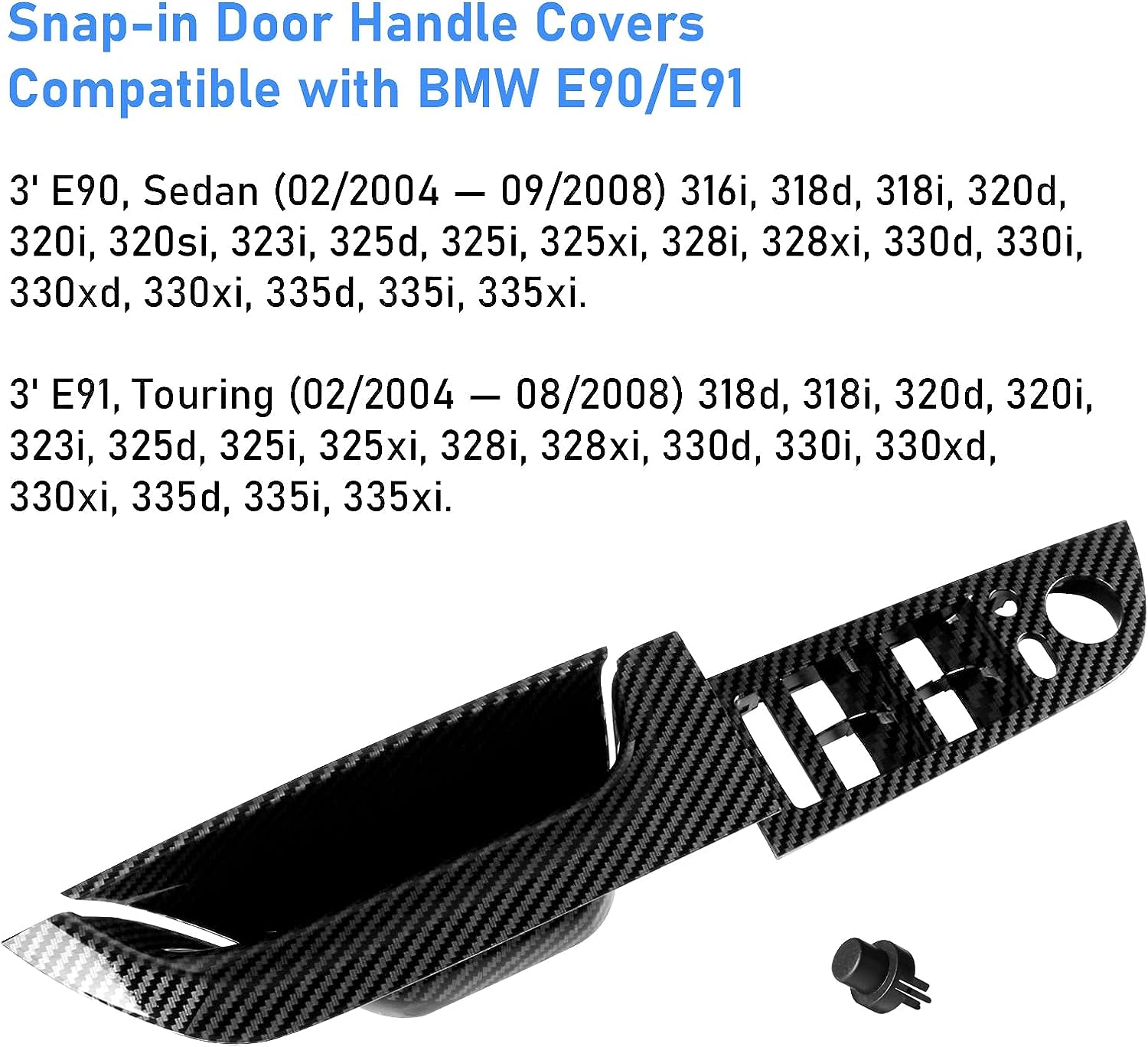 For BMW E90/E91 Driver Side Door Handle Cover - Carbon Fiber Pattern | 2004-2007 | YDSSTORE