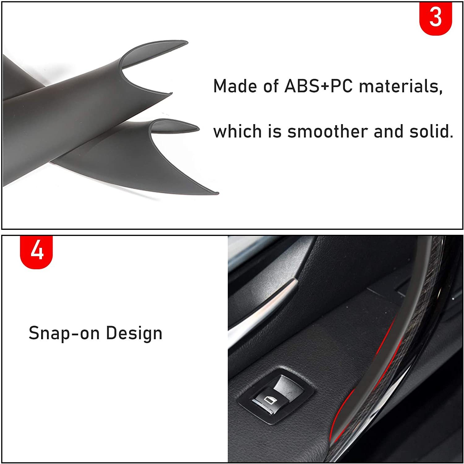 For BMW 3 Series Car Door Handle-F30/F31/F80 2pcs| Black | YDSSTORE