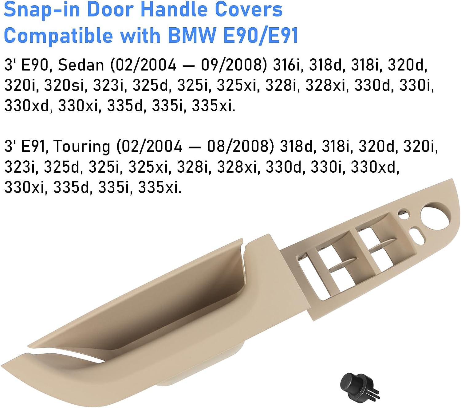 For BMW 3 Series E90/E91 Driver Side Door Handle Cover (2004-2007) - 14.76 Beige | YDSSTORE