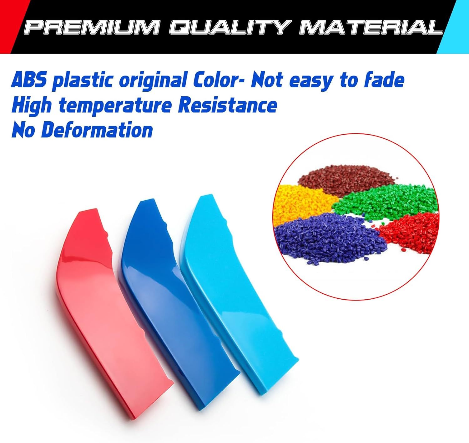 YDSSTORE M-Colored Tri Grille Insert Trim Strips for BMW G15 8 Series (2019-up) | Compatible with 7-Beam Front Kidney Grilles for 840i. 850i. M850i-autoydsstore