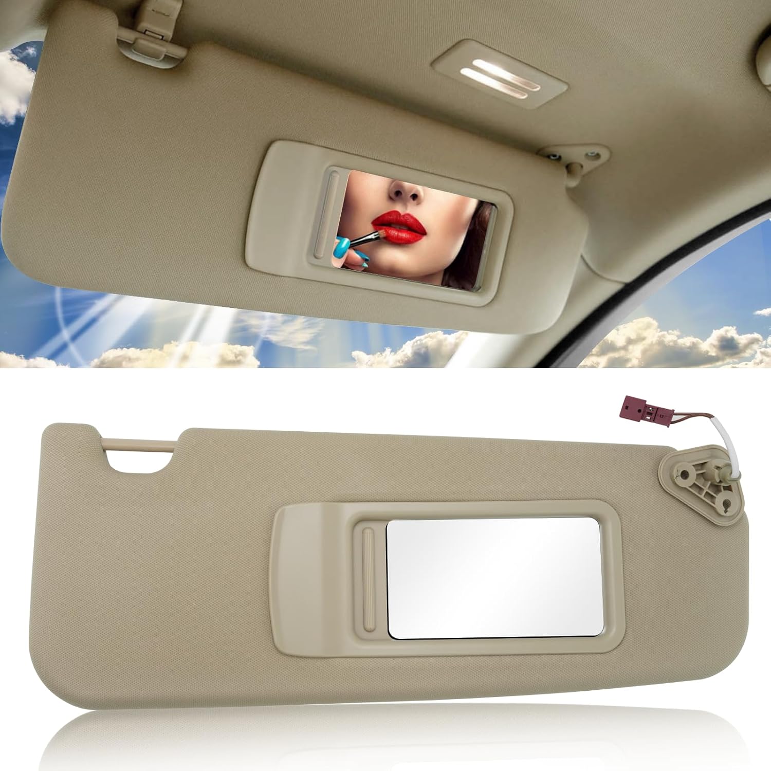 BMW 3 Series & X1 Right Sun Visor (E90. E91. E84) 2005-2015 | Beige | YDSSTORE