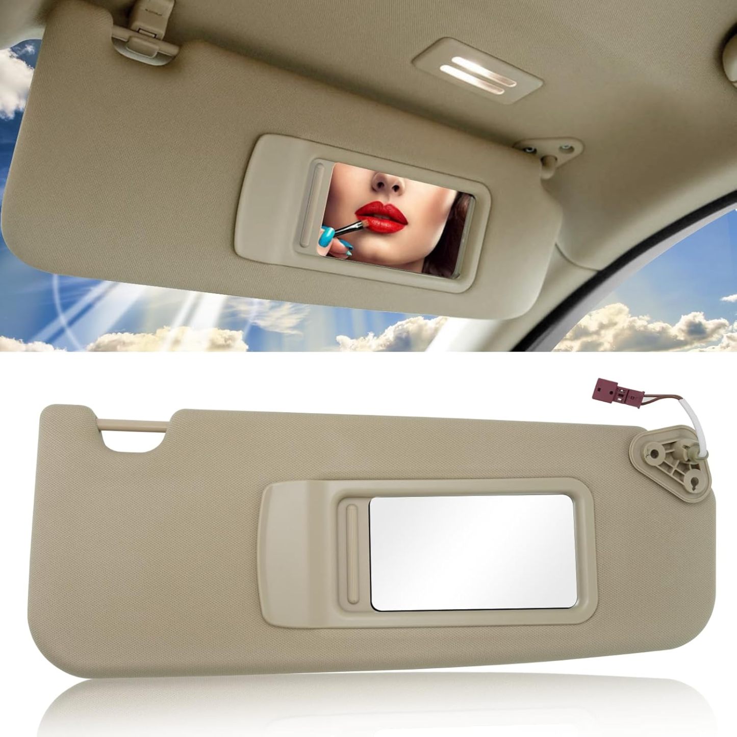 BMW 3 Series & X1 Right Sun Visor (E90. E91. E84) 2005-2015 | Beige | YDSSTORE