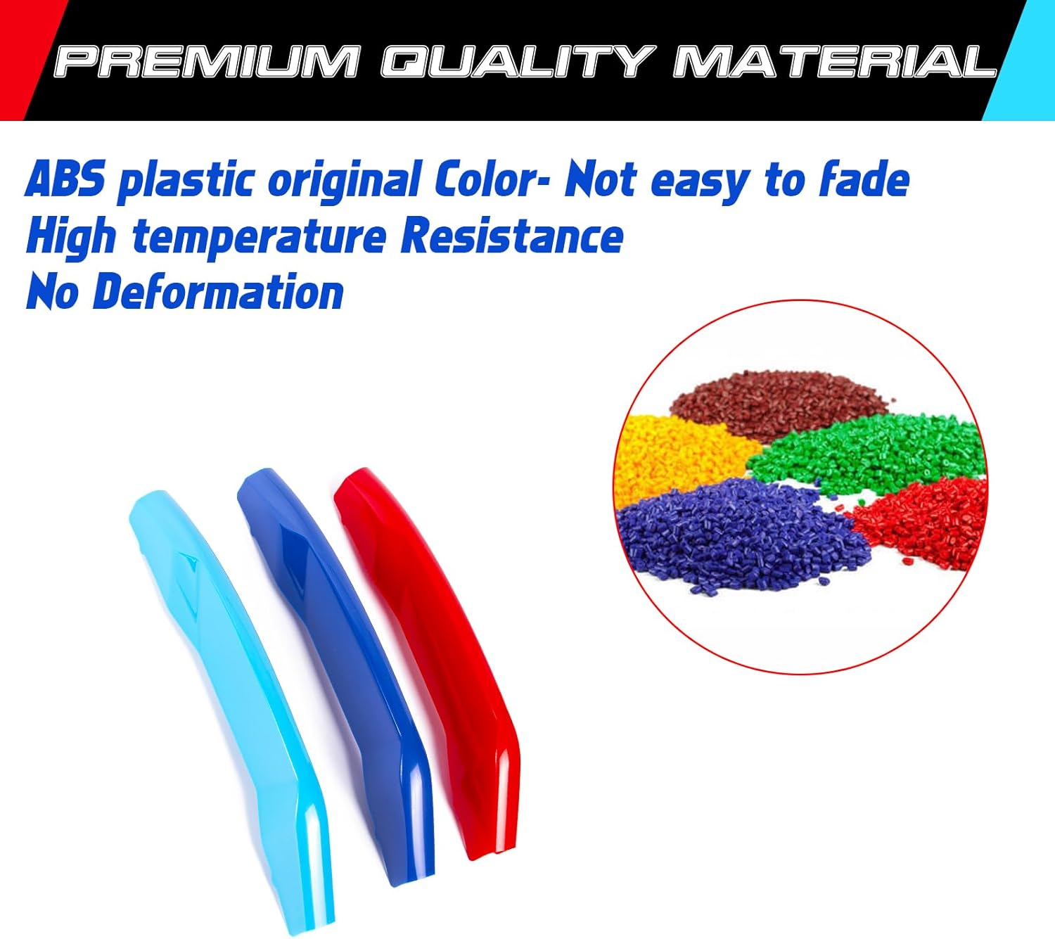 YDSSTORE  M-Colored Tri Grille Insert Trim Strips for BMW X5 G05 (2019+) | Compatible with 7-Beam Front Kidney Grilles W/O Night Vision Camera Option | Easy Clip-on Installation-autoydsstore