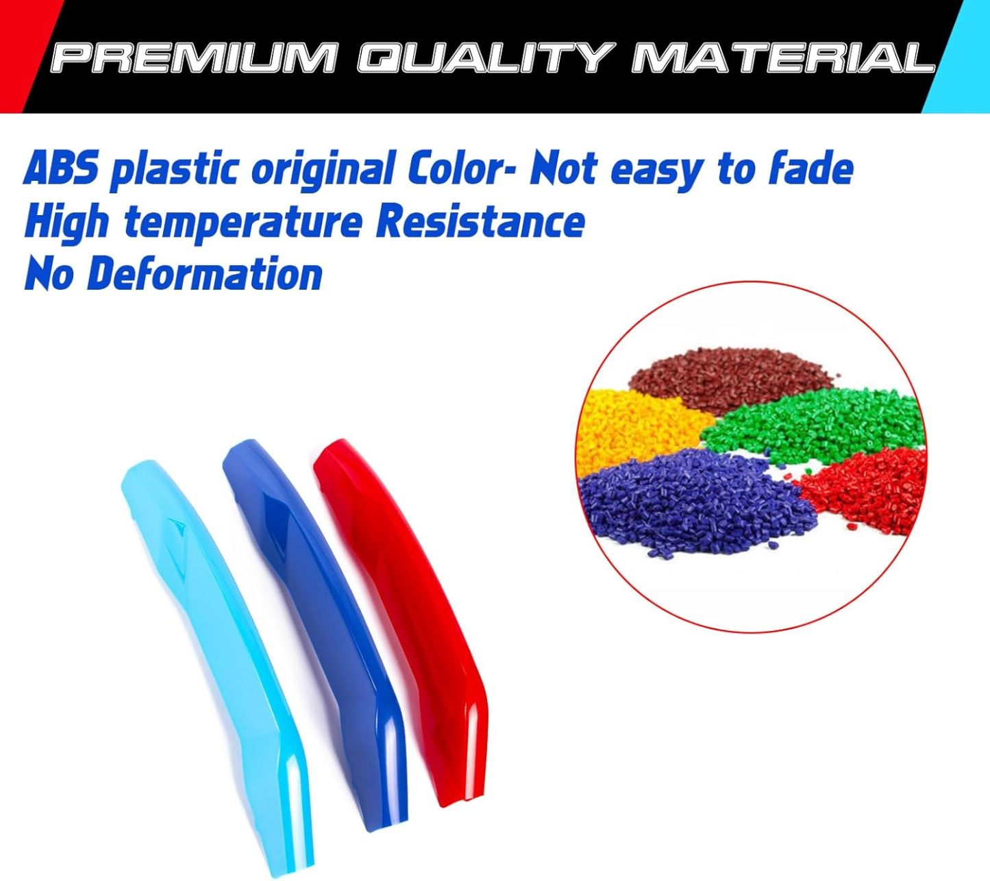 YDSSTORE  M-Colored Tri Grille Insert Trim Strips for BMW X5 G05 (2019+) | Compatible with 7-Beam Front Kidney Grilles W/O Night Vision Camera Option | Easy Clip-on Installation-autoydsstore