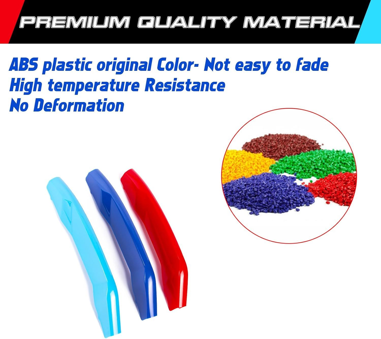 YDSSTORE  M-Colored Tri Grille Insert Trim Strips for BMW X5 G05 (2019+) | Compatible with 7-Beam Front Kidney Grilles W/O Night Vision Camera Option | Easy Clip-on Installation-autoydsstore