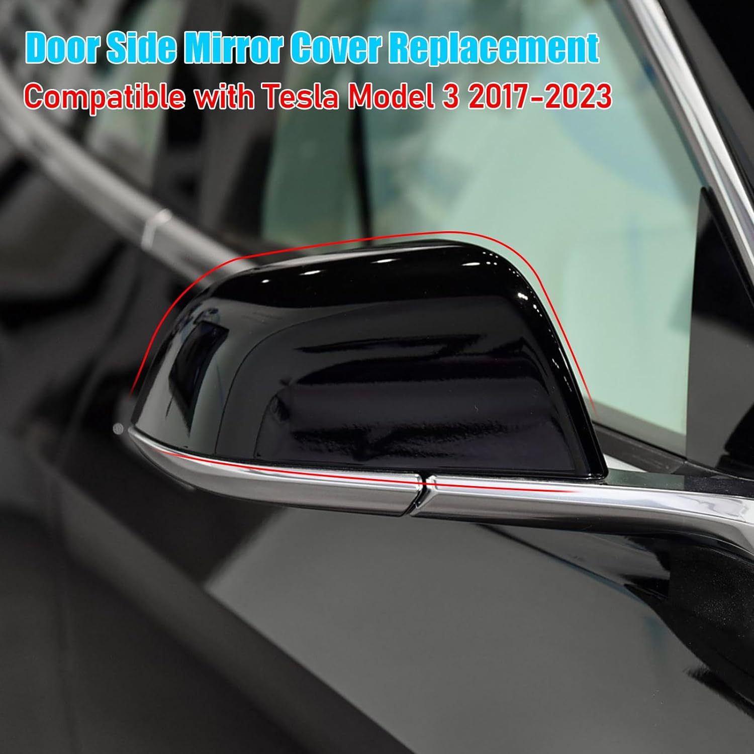 YDSSTORE Compatible with Tesla Model 3 Side Mirror Cover Replacement 2017 2018 2019 2020 2021 2022 2023. Passenger Side Rear View Mirror Cover. Door Wing Mirror Cover Caps for Model 3 Accessories(Black)-autoydsstore