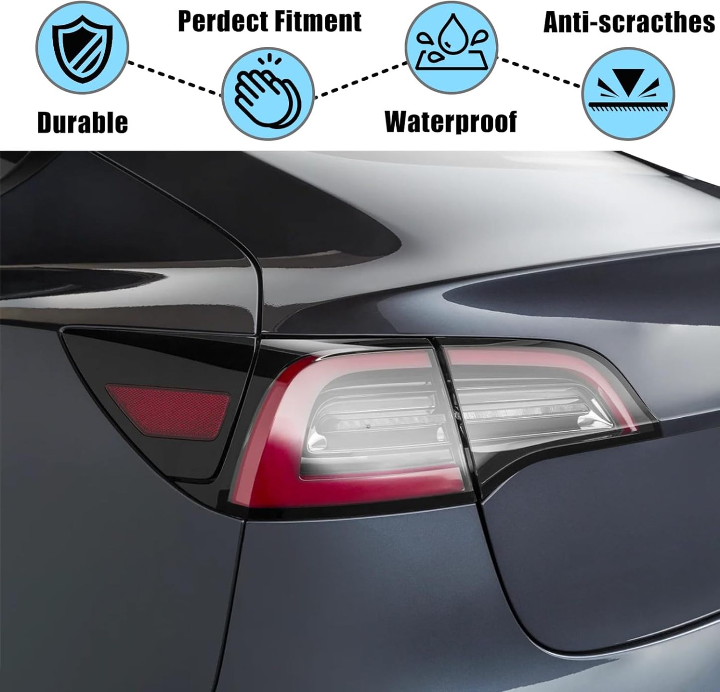 YDSSTORE Compatible with Tesla Charging Port Cover for Model 3 2017-2024 Model Y 2020-2024. Rear Left Side Taillight Charge Door Cover Reflector for Tesla. Charging Port Cover Replacement 1084854-99-J-autoydsstore