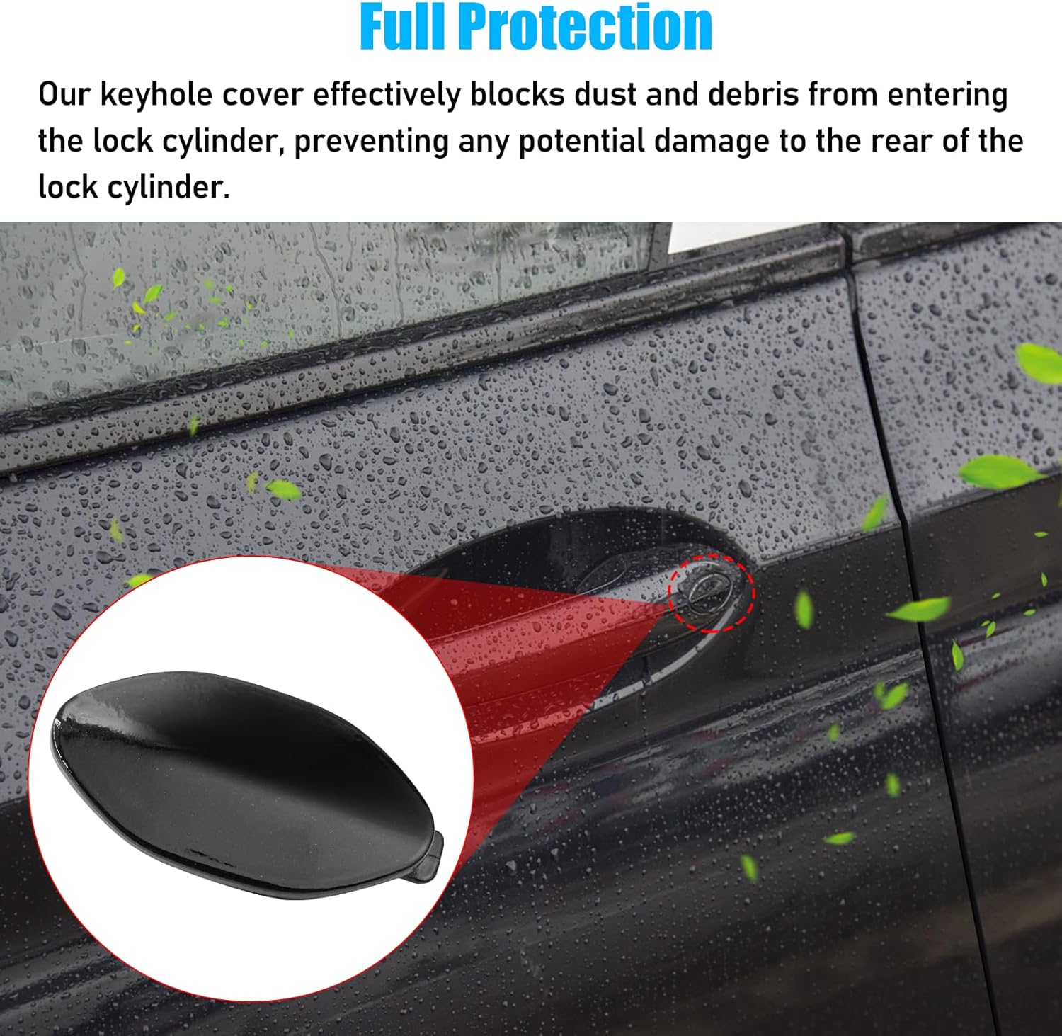 For BMW Door Handle Key Hole Cover 3 5 6 X3 X4 X5 X6 X7 Z4 OEM: 51217489341 51219463547 (Jet Black) | YDSSTORE-autoydsstore