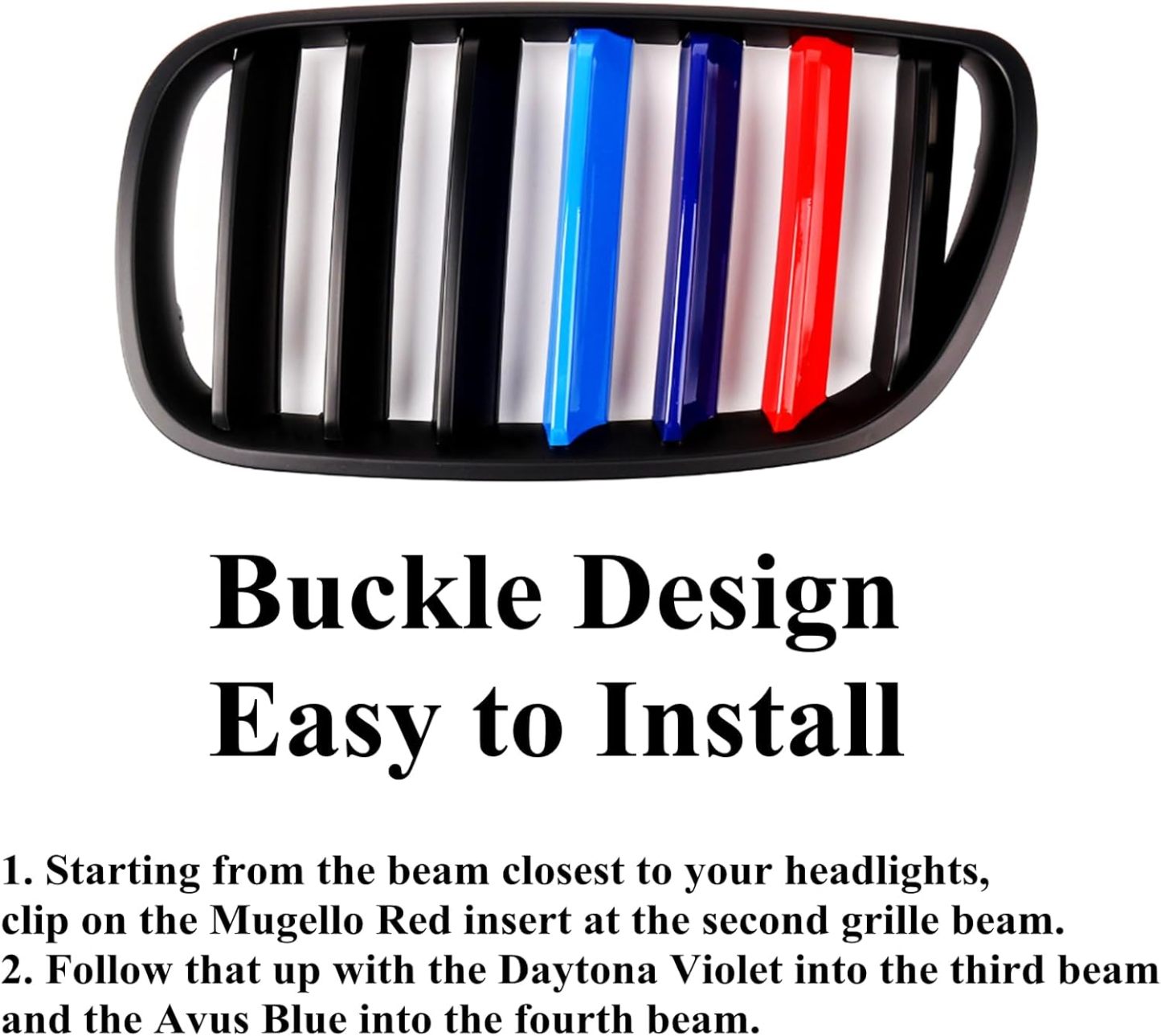 YDSSTORE M-Colored Grille Insert Trim for BMW E83 X3 (2007-2010) | Compatible with 7-Beam Standard Kidney Grille-autoydsstore