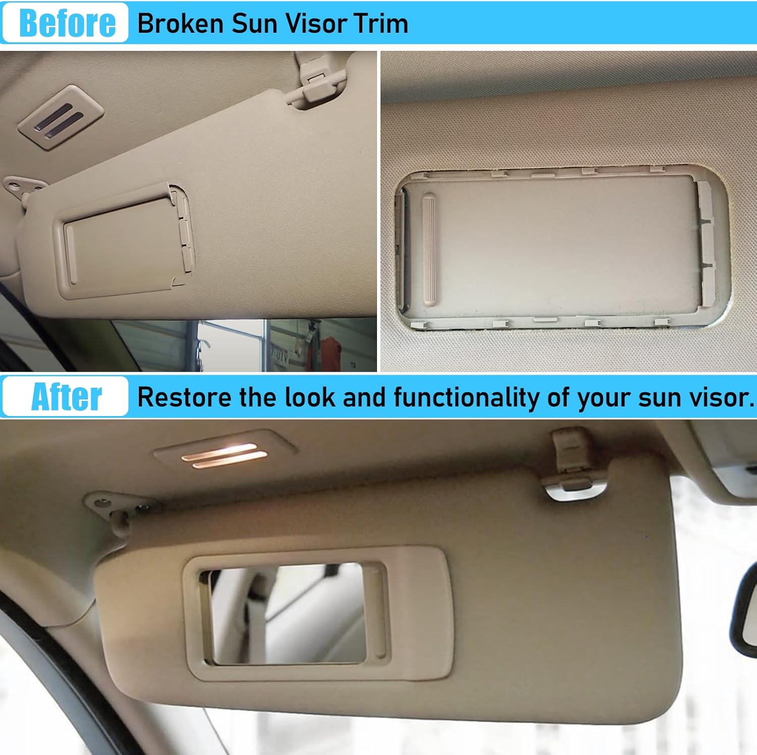 BMW 3 Series & X1 Sun Visor (E90. E91. E84) 2005-2015 | Beige. Left | YDSSTORE