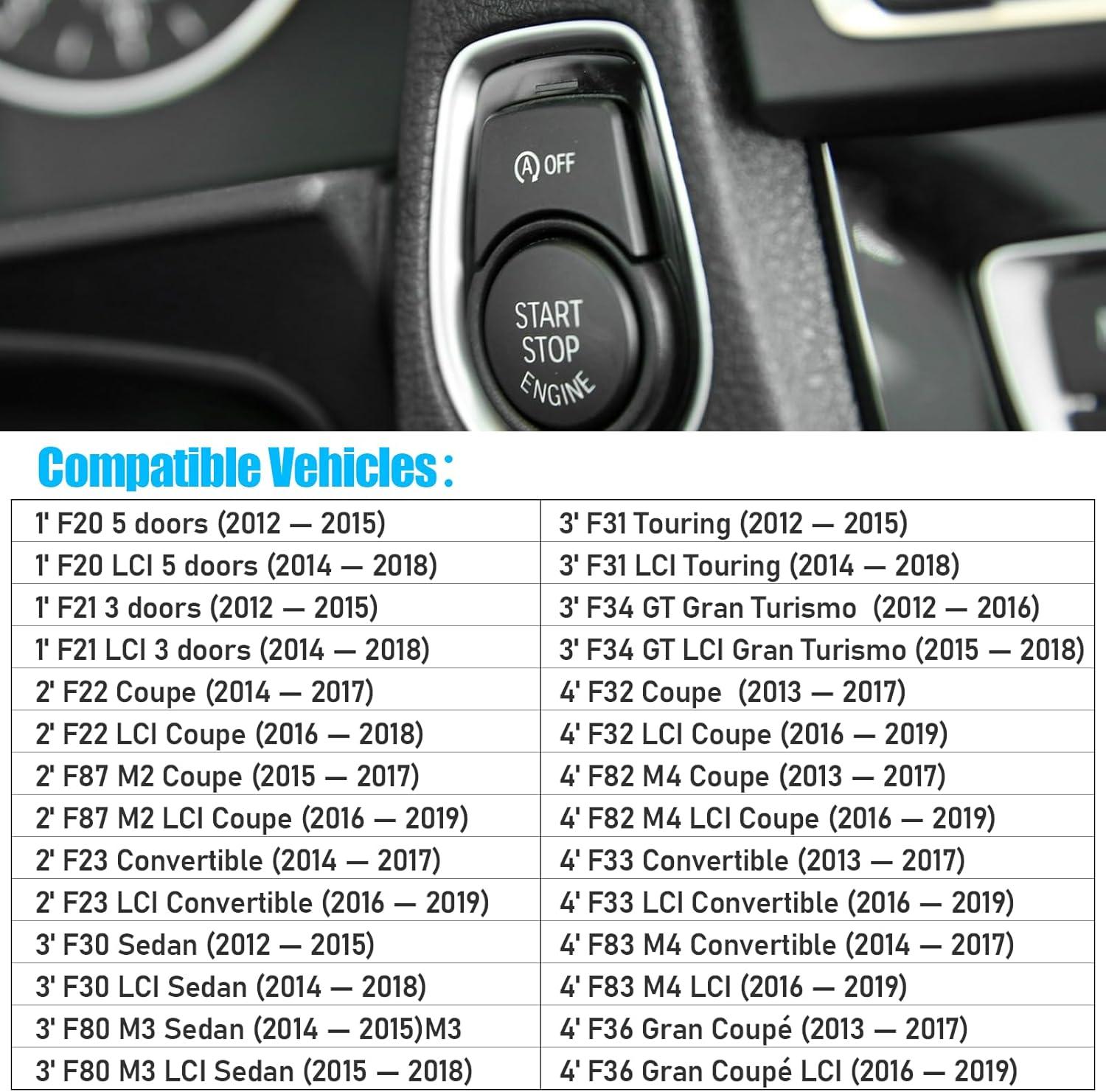 Compatible with BMW A Off Button Replacement for 1' F20 F21/2' F22 F23/3' F30 F31/4' F32 F33 Series. Engine Switch Auto Start Stop Off Button for BMW 1 2 3 4 Series-autoydsstore