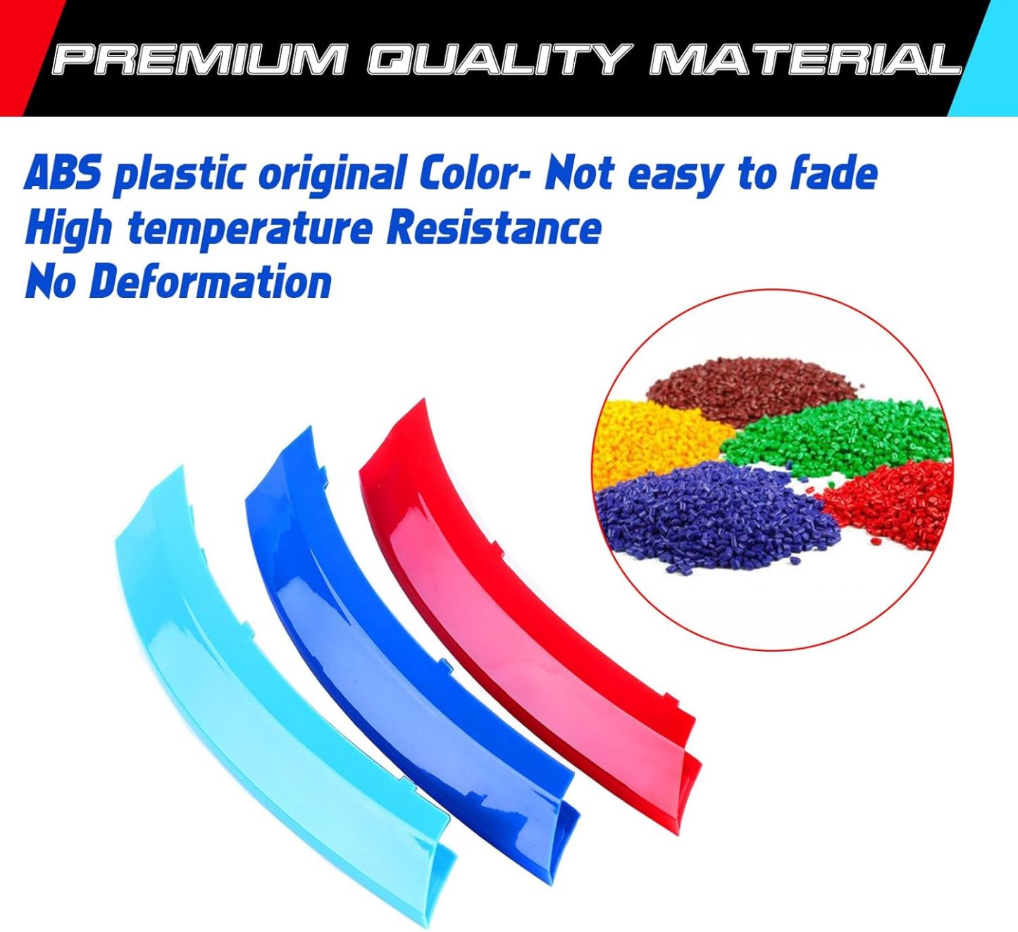 YDSSTORE M-Colored Tri Grille Insert Trim Strips for BMW X5 E70 (2007-2013) & X6 E71 (2008-2012) | Compatible with 7-Beam Front Grilles | Easy Clip-on Installation)-autoydsstore