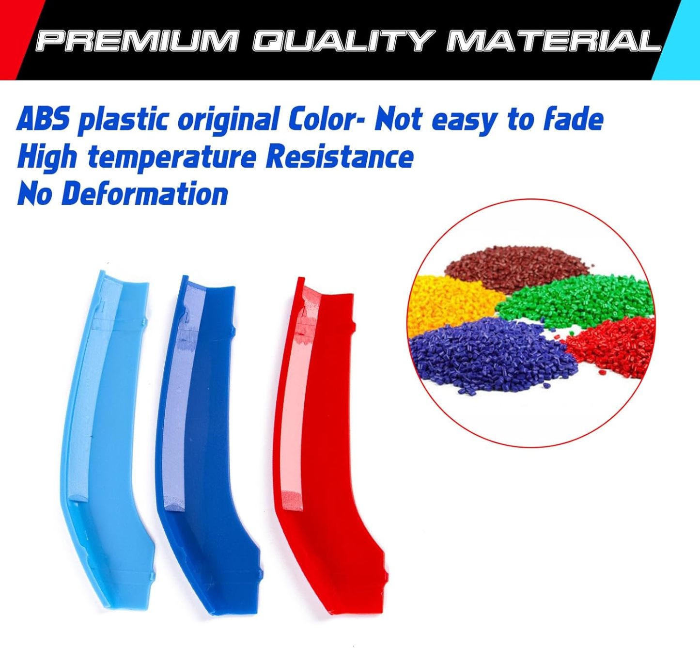 YDSSTORE M-Colored Tri Grille Insert Trim Strips for BMW Pre-LCI 6 Series F12 F13 (2012-2015) | Compatible with 10-Beam Front Kidney Grilles for 640i 650i 2-Door Coupe/Convertible-autoydsstore