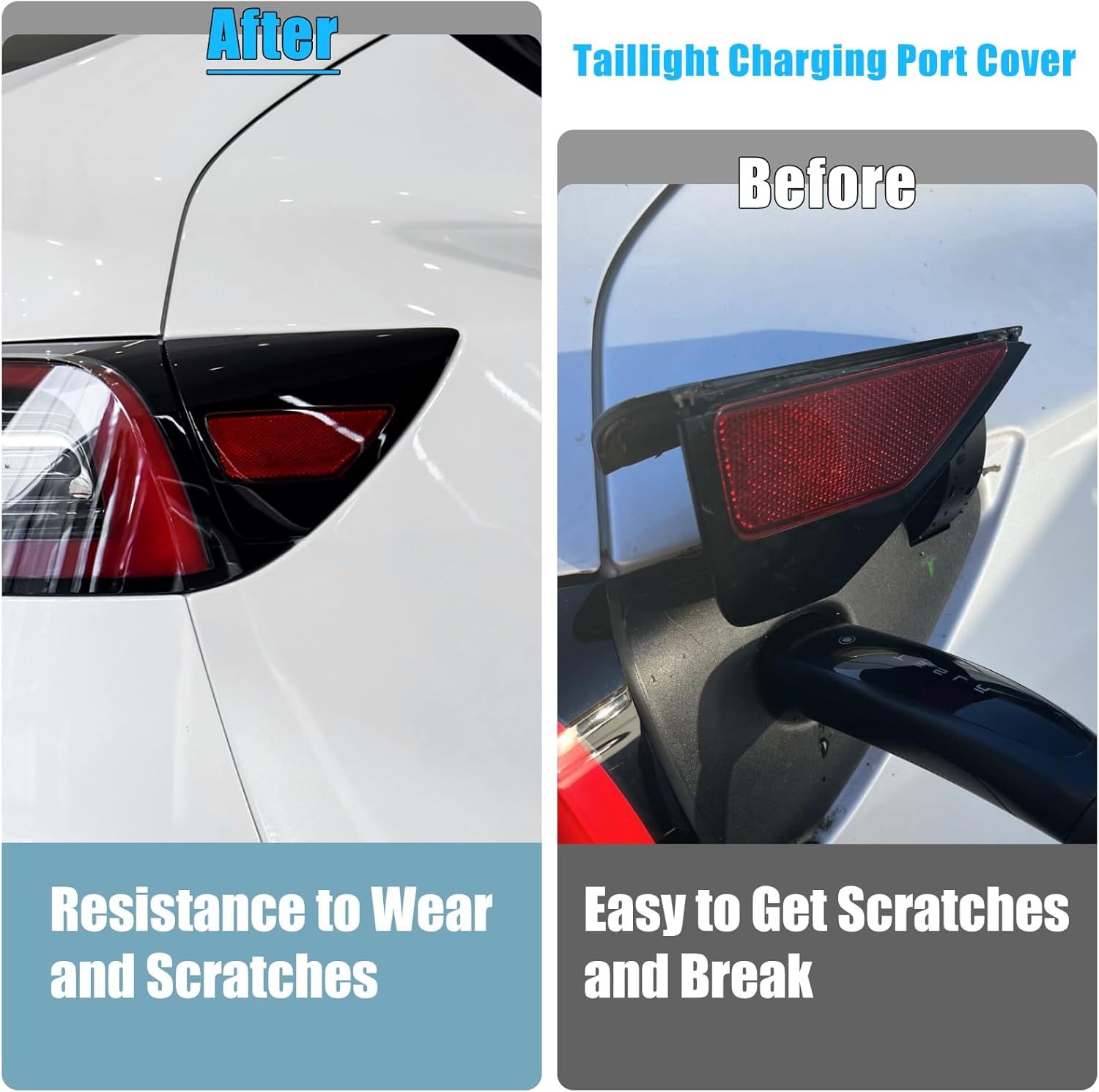 YDSSTORE Compatible with Tesla Charging Port Cover for Model 3 2017-2024 Model Y 2020-2024. Rear Right Side Taillight Charge Door Cover Reflector for Tesla. Charging Port Cover Replacement 1100781-99-D-autoydsstore