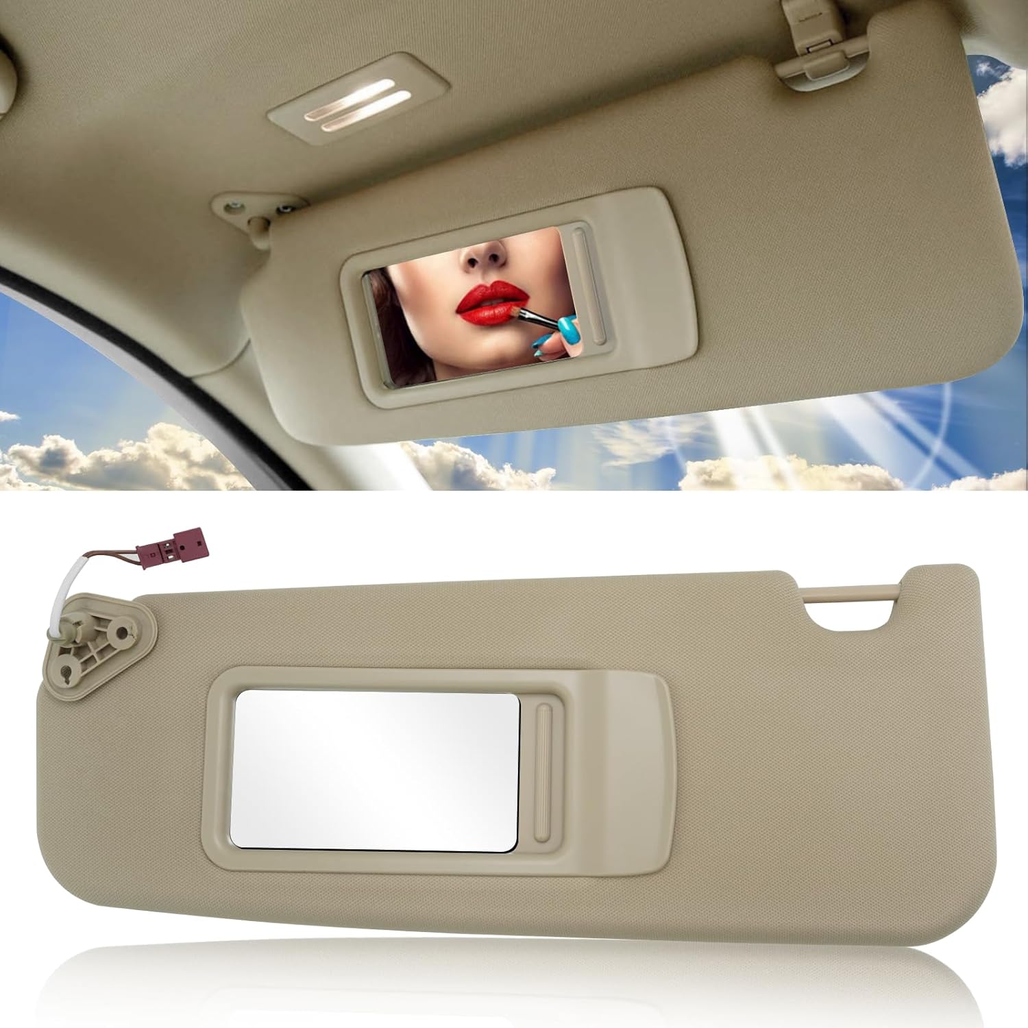 BMW 3 Series & X1 Sun Visor (E90. E91. E84) 2005-2015 | Beige. Left | YDSSTORE