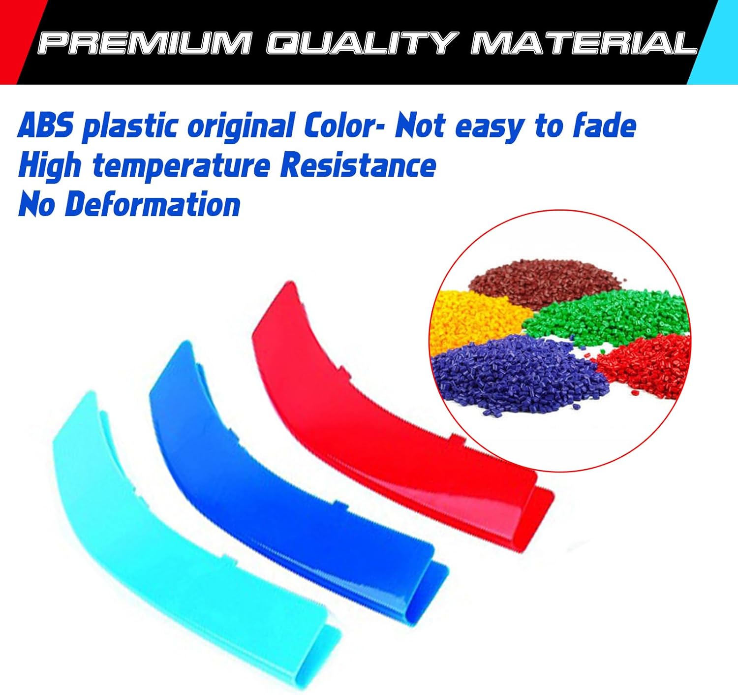 YDSSTORE M-Colored Tri Grille Insert Trim Strips for BMW F10 & F11 (2010-2016) | Compatible with 10-Beam Standard Chrome Grilles | Easy Clip-on Installation-autoydsstore