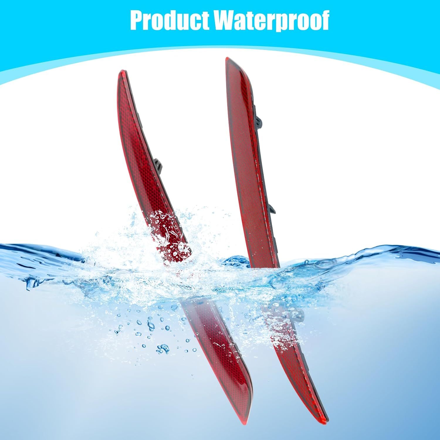 YDSSTORE Compatible with Tesla Mode 3 Rear Bumper Reflector Lights 2017-2023. Left & Right Rear Bumper Red Marker Trim. Bumper Reflector Light Replacement for Model 3 Back Bumper Tail Reflector-autoydsstore