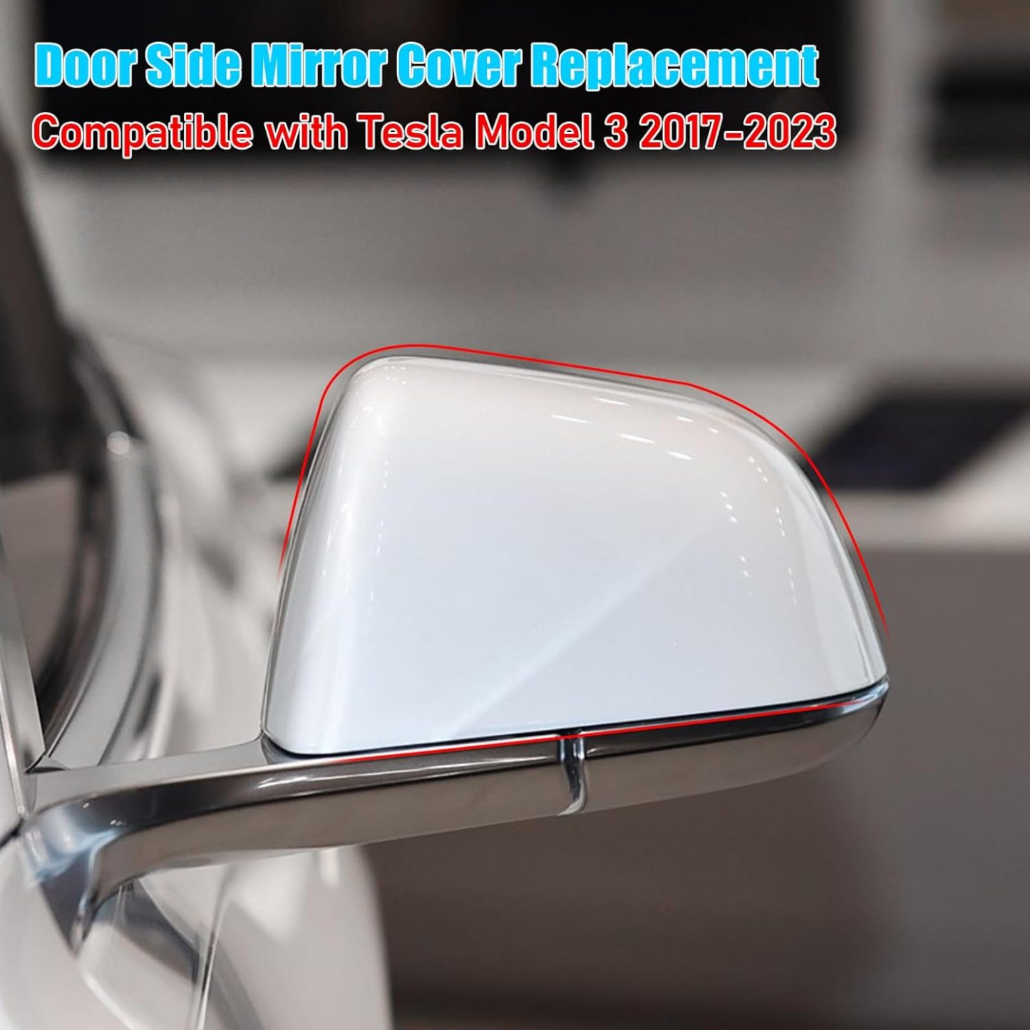 YDSSTORE Compatible with Tesla Model 3 Side Mirror Cover Replacement 2017 2018 2019 2020 2021 2022 2023. Driver Side Rear View Mirror Cover. Door Wing Mirror Cover Caps for Model 3 Accessories(White)-autoydsstore