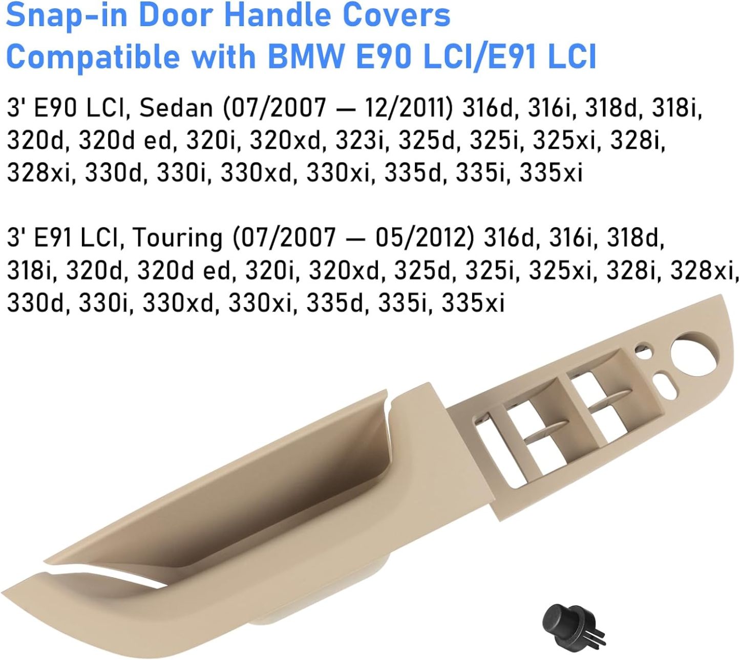 For BMW 3 Driver Side Door Handle & WIndow Panel Beige | YDSSTORE