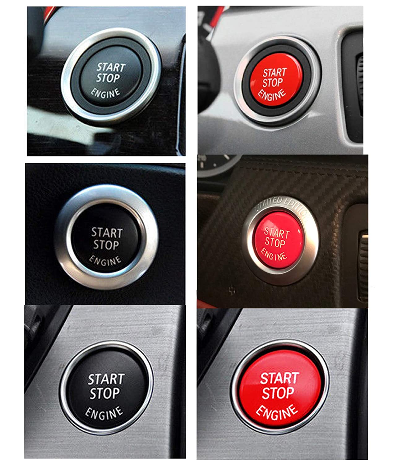 Modified For BMW E-Chassis Red Start Stop Button Covers | YDSSTORE