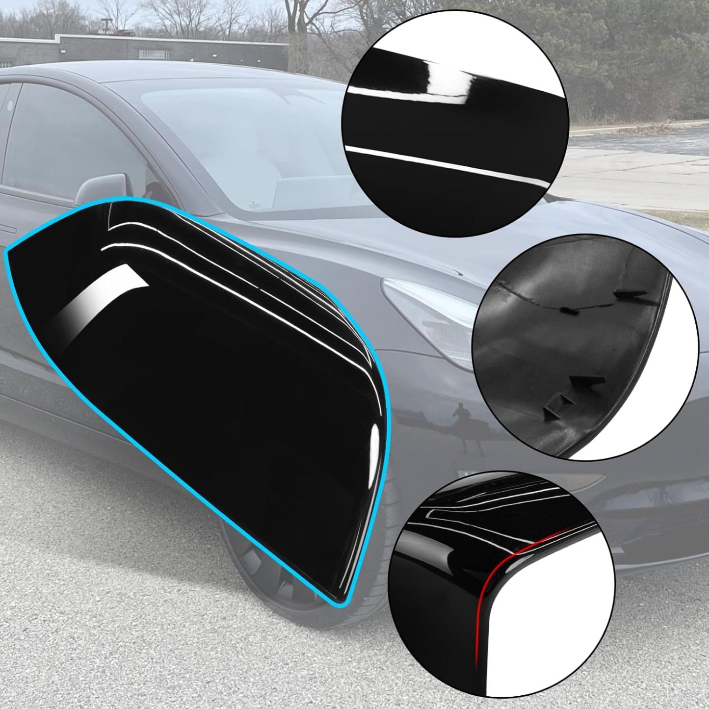 YDSSTORE Compatible with Tesla Model 3 Side Mirror Cover Replacement 2017 2018 2019 2020 2021 2022 2023. Passenger Side Rear View Mirror Cover. Door Wing Mirror Cover Caps for Model 3 Accessories(Black)-autoydsstore