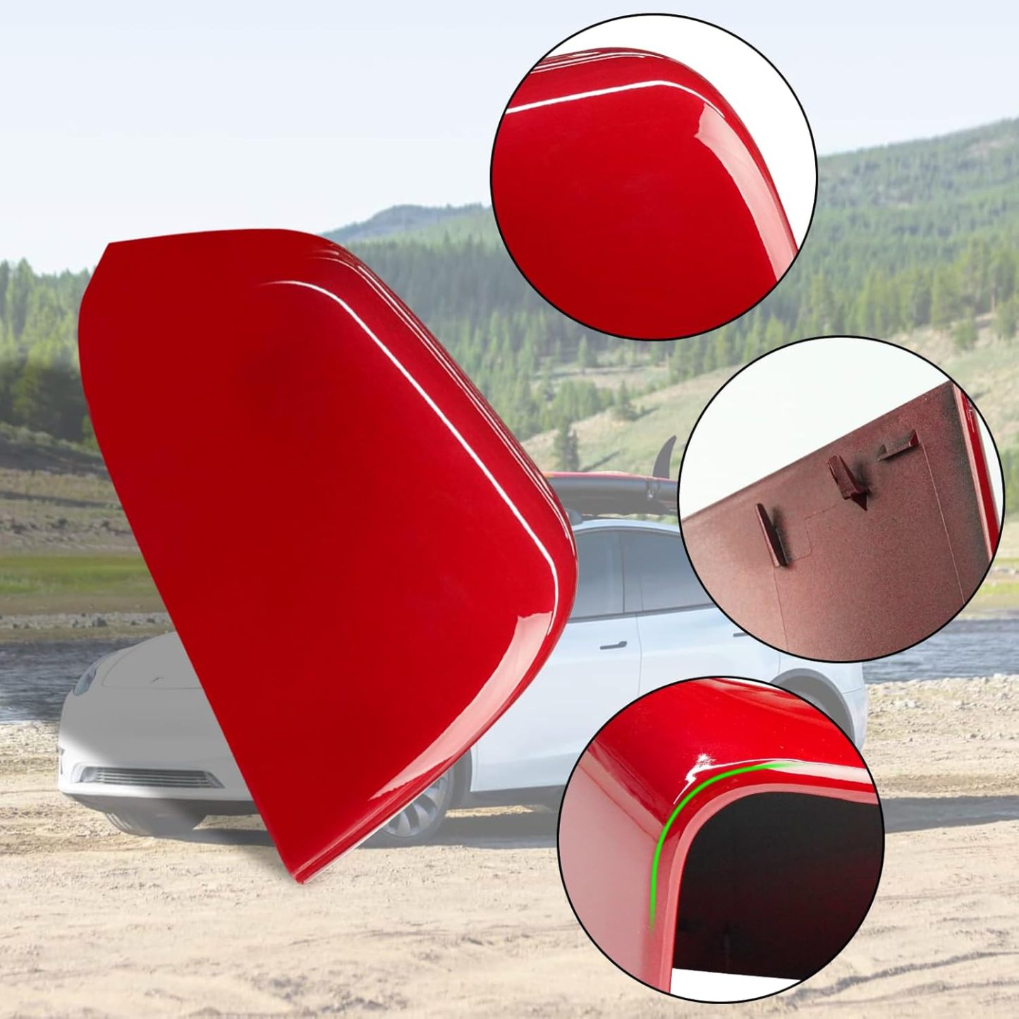 For Tesla Model Y Side Mirror Cover Right Passenger Side Replacement | Red | YDSSTORE