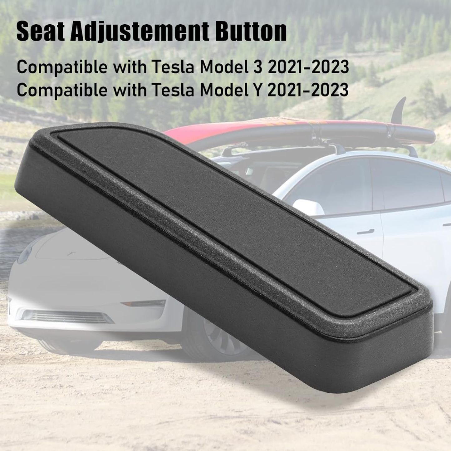 YDSSTORE Compatible with Tesla Model 3/Y Seat Adjustement Button 2021 2022 2023.Driver Side Seat Cushion Forward Button Cover for Model 3 Model Y Seat Adjust Button 1098840-01-D.Power Seat Switch Button-autoydsstore