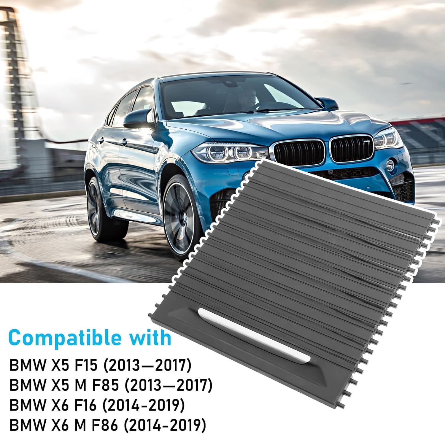 YDSSTORE Compatible with BMW Console Roller Blind Cover. X5 F15/X6 F16 Cup Holder Sliding Cover. Center Console Sliding Shutters for BMW X5 F15 F85 (2013-2017) / X6 F16 F86 (2014-2019)-autoydsstore