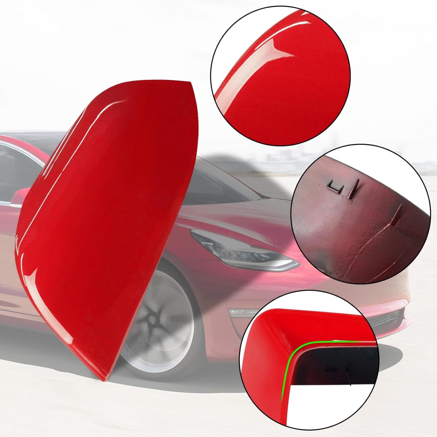 YDSSTORE Compatible with Tesla Model 3 Side Mirror Cover Replacement 2017 2018 2019 2020 2021 2022 2023 2024. Driver Side Rear View Mirror Cover. Door Mirror Cover Caps for Model 3 Accessories(Red)-autoydsstore