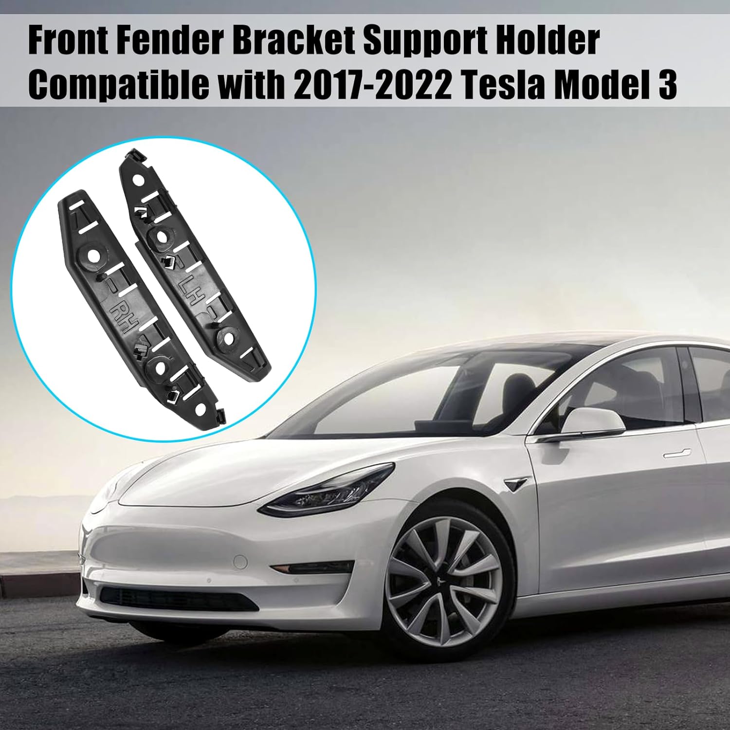 For Tesla Model 3 Front Bumper Bracket 1084181-00-E 1084182-00-E. Left & Right Front Fender Retainers Bracket Holder | YDSSTORE-autoydsstore