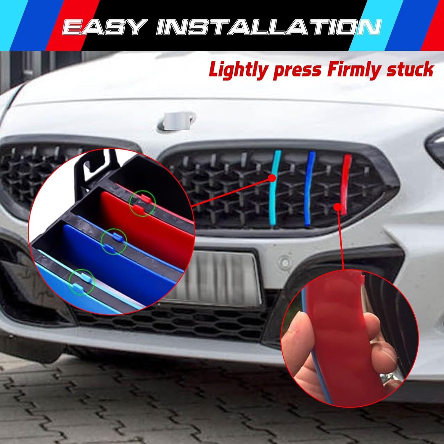 YDSSTORE M-Colored Tri Grille Insert Trim Strips for BMW G29 Z4 (2019-up) | Compatible with 13-Beam Front Center Kidney Grilles-autoydsstore