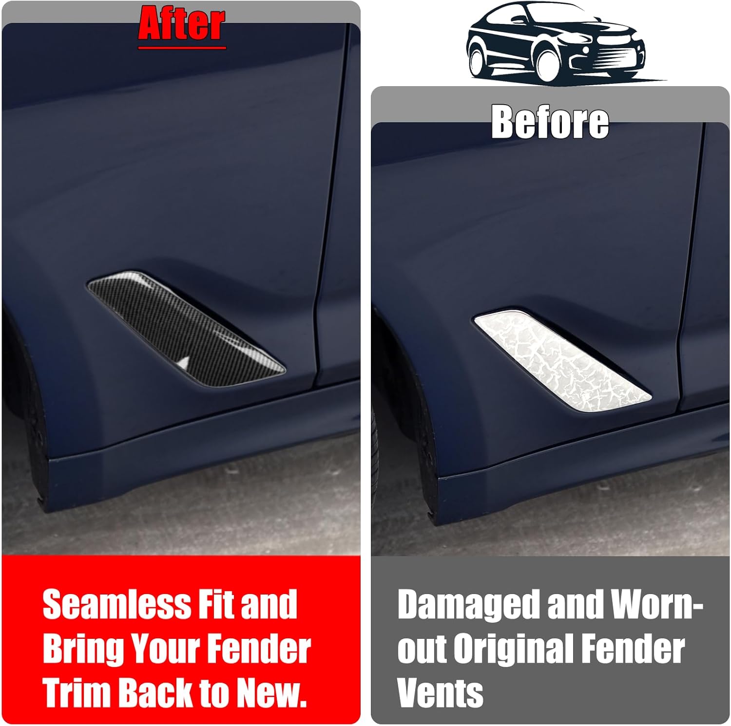 For BMW 5 Series G30/G31 Carbon Fiber Fender Vent Covers Replacement | 2017-2023 | YDSSTORE