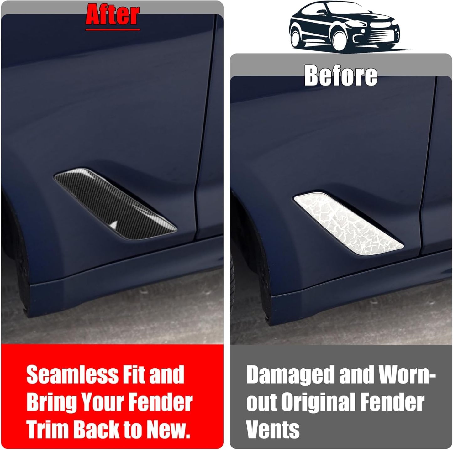 For BMW 5 Series G30/G31 Carbon Fiber Fender Vent Covers Replacement | 2017-2023 | YDSSTORE