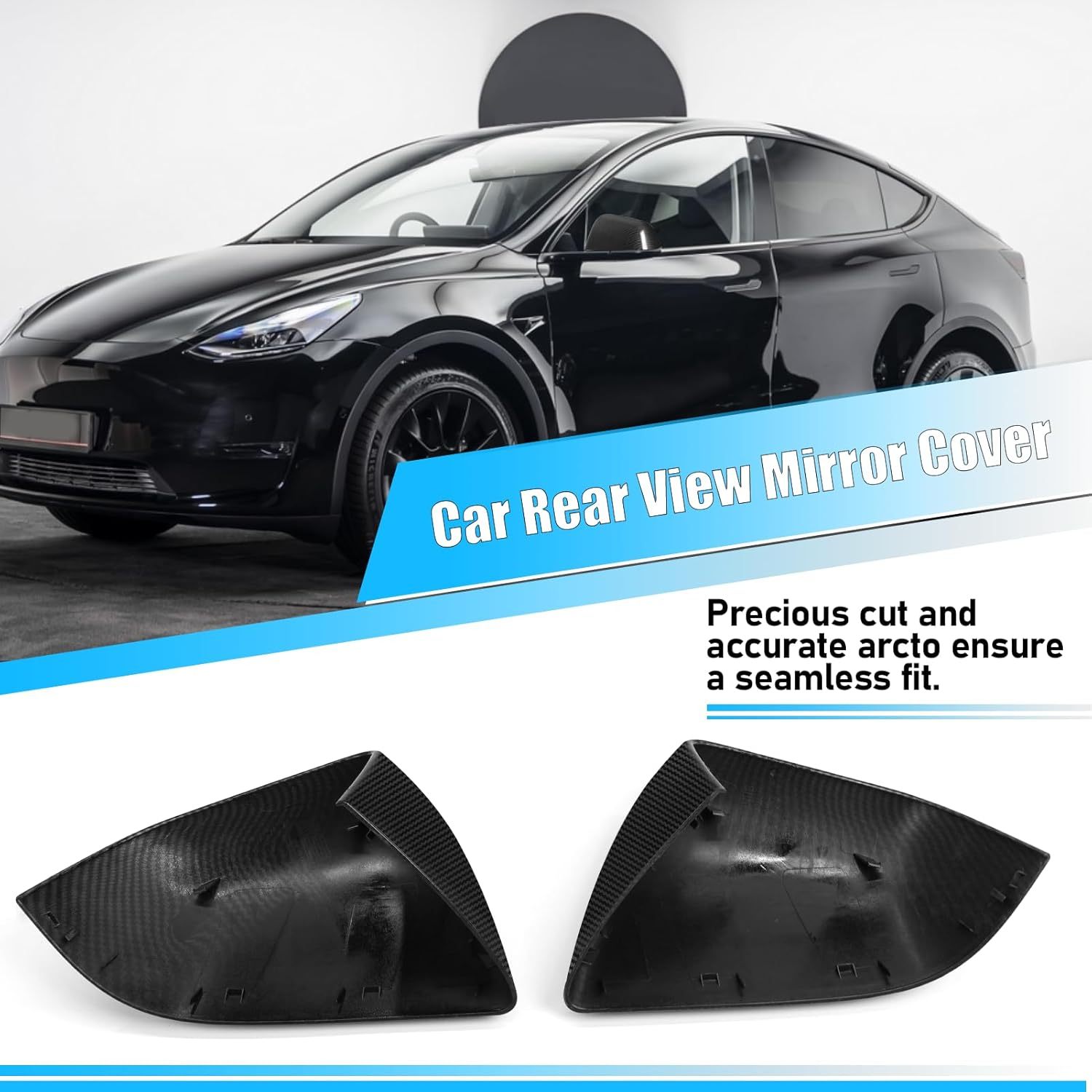 Tesla Model Y Carbon Fiber Pattern Mirror Covers (2020-2024).Driver & Passenger Side|YDSSTORE