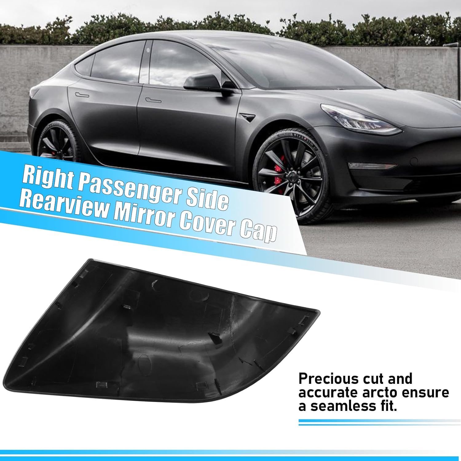 YDSSTORE Compatible with Tesla Model 3 Side Mirror Cover Replacement 2017 2018 2019 2020 2021 2022 2023. Passenger Side Rear View Mirror Cover. Door Wing Mirror Cover Caps for Model 3 Accessories(Black)-autoydsstore