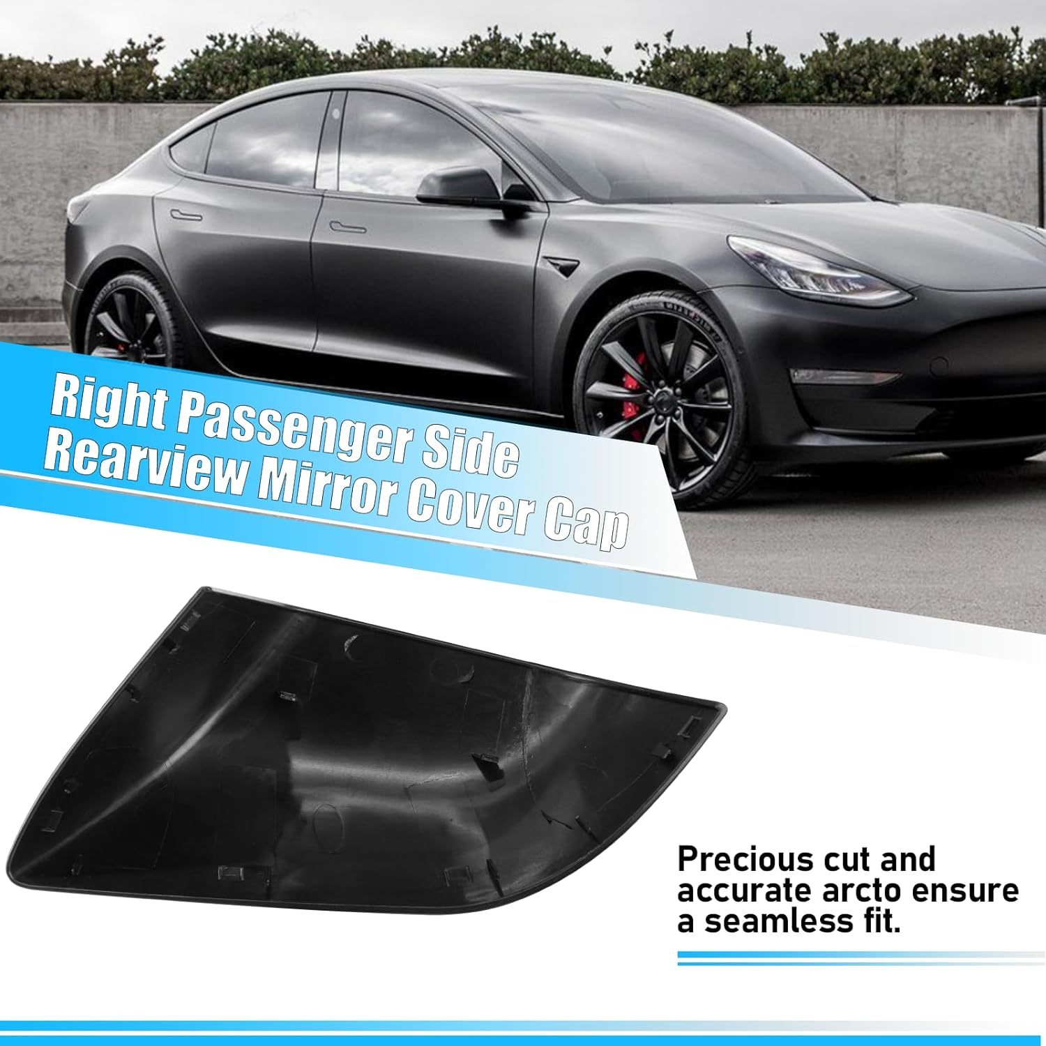 YDSSTORE Compatible with Tesla Model 3 Side Mirror Cover Replacement 2017 2018 2019 2020 2021 2022 2023. Passenger Side Rear View Mirror Cover. Door Wing Mirror Cover Caps for Model 3 Accessories(Black)-autoydsstore