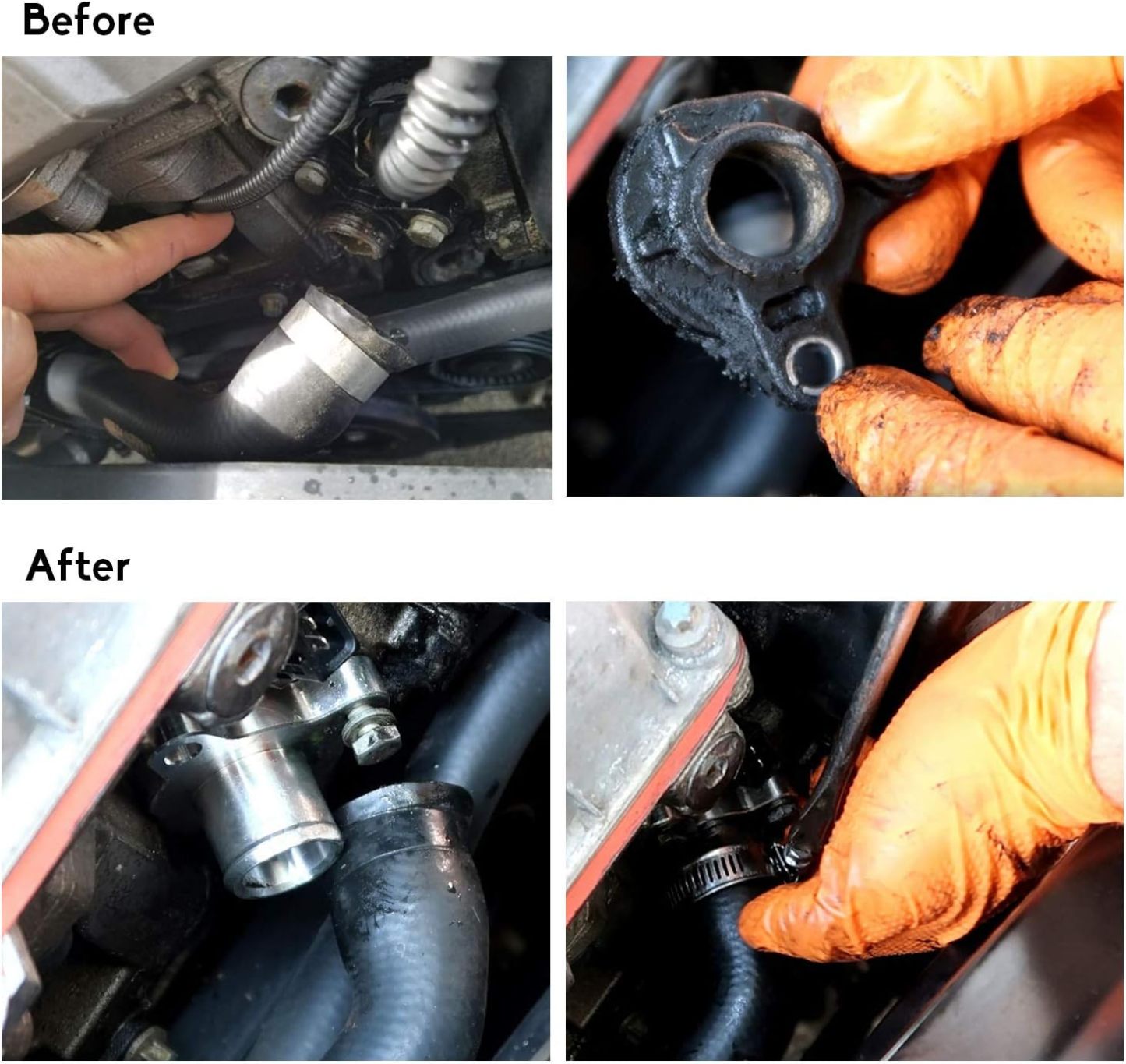 YDSSTORE Aluminum Water Hose Fitting Replacement for BMW E82 E88 E90 E91 E92 E93 E60 E61 E63 E64 E65 E66 F07 F10 F11 F12 F13 N52 N53 N54 N51 Engines Replace 11537541992 11537544638-autoydsstore