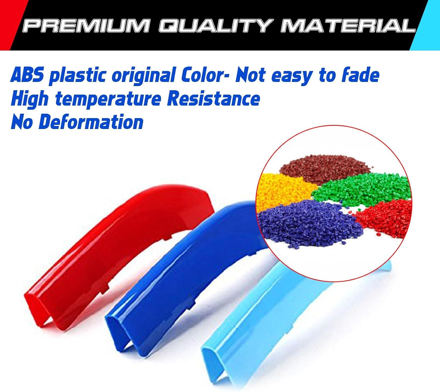 YDSSTORE M-Colored Tri Grille Insert Trim Strips for BMW F10 & F11 (2011-2013) | Compatible with M-Performance Black Grilles | 12-Beam Front Grilles | Easy Clip-on Installation-autoydsstore