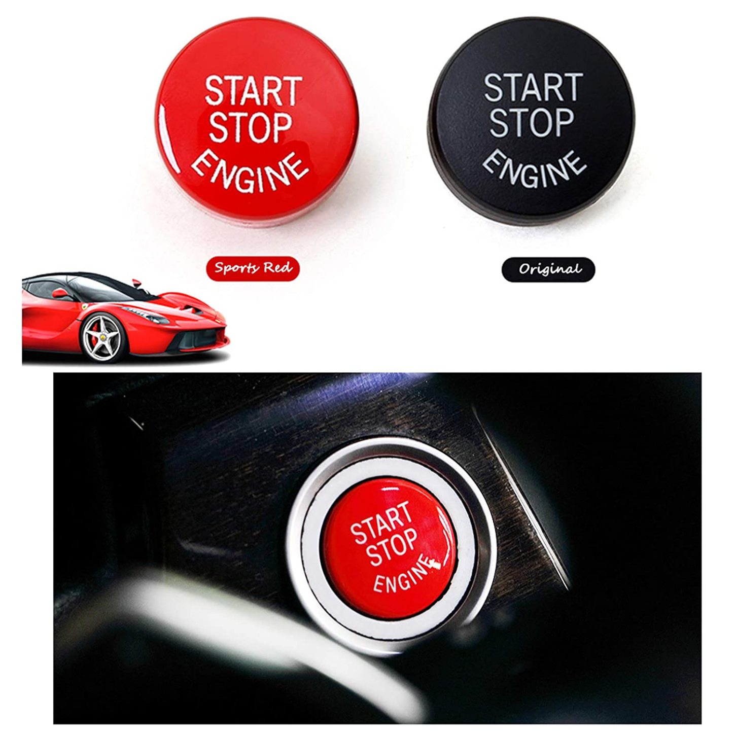 Modified For BMW E-Chassis Red Start Stop Button Covers | YDSSTORE