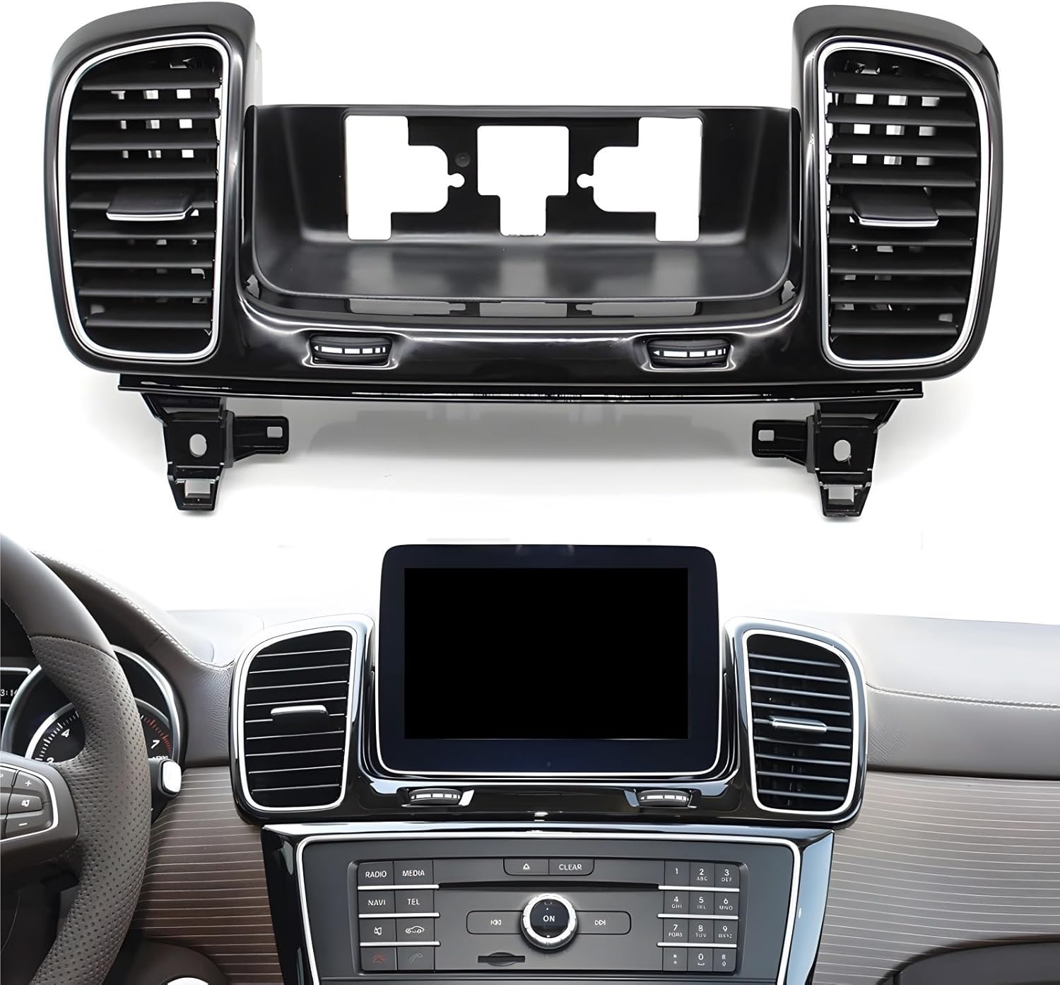 Car Dashboard Central Conditioner Air Vent Grille Complete Assembly. Compatible For Benz GLE GLS Class W166 W292 2016-2019