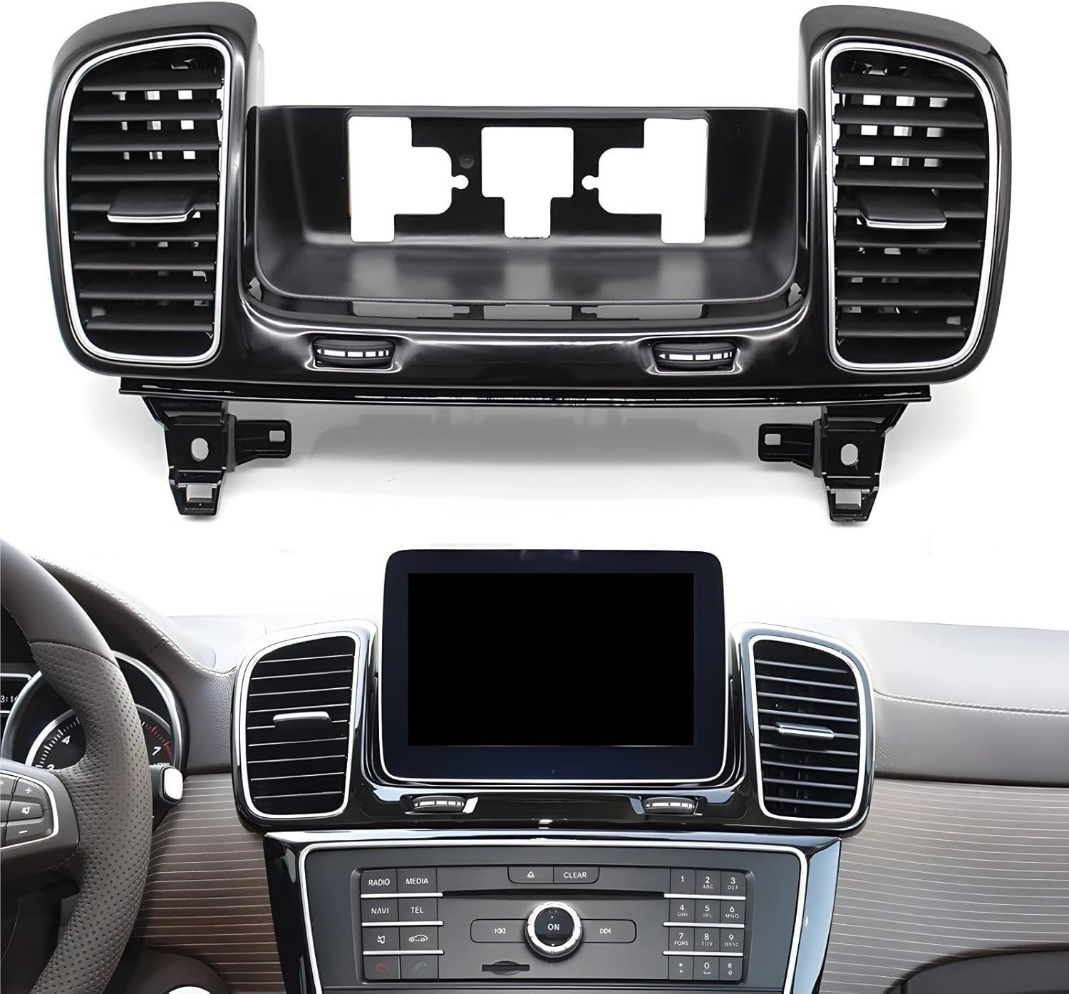 Car Dashboard Central Conditioner Air Vent Grille Complete Assembly. Compatible For Benz GLE GLS Class W166 W292 2016-2019