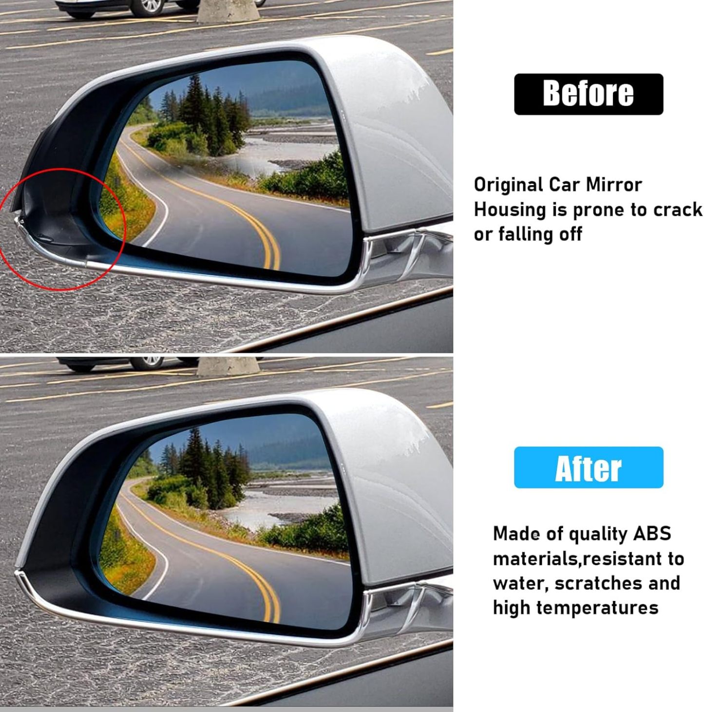 YDSSTORE Compatible with Tesla Model 3 Side Mirror Cover Housing 2017 2018 2019 2020 2021 2022 2023. Left Driver Side Rearview Mirror Frame. Door Wing Mirror Frame Cover Replacement Model 3 Accessories-autoydsstore