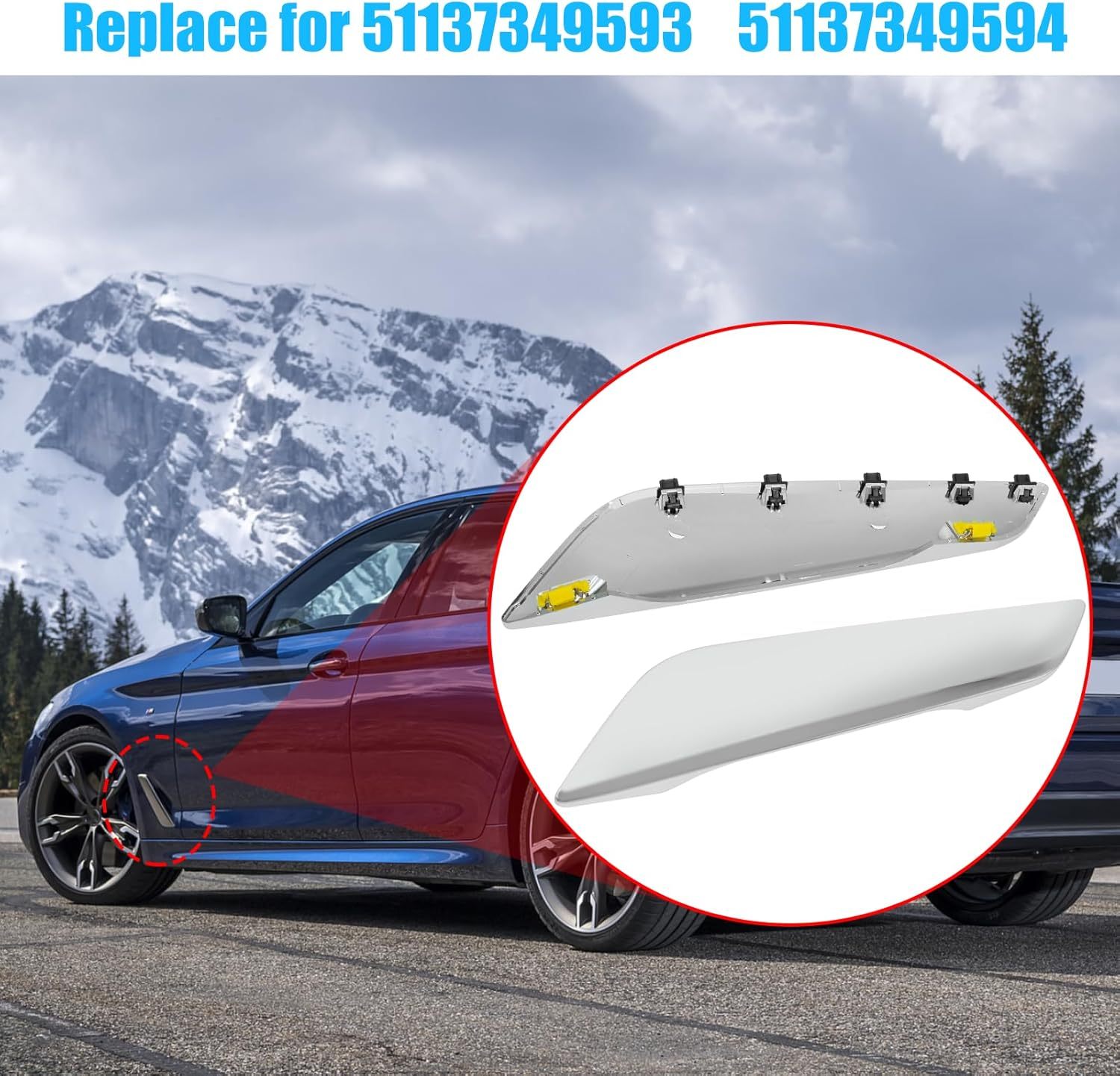 For BMW 5 Series G30/G31 Chrome Fender Vent Covers | 2017-2023 | YDSSTORE
