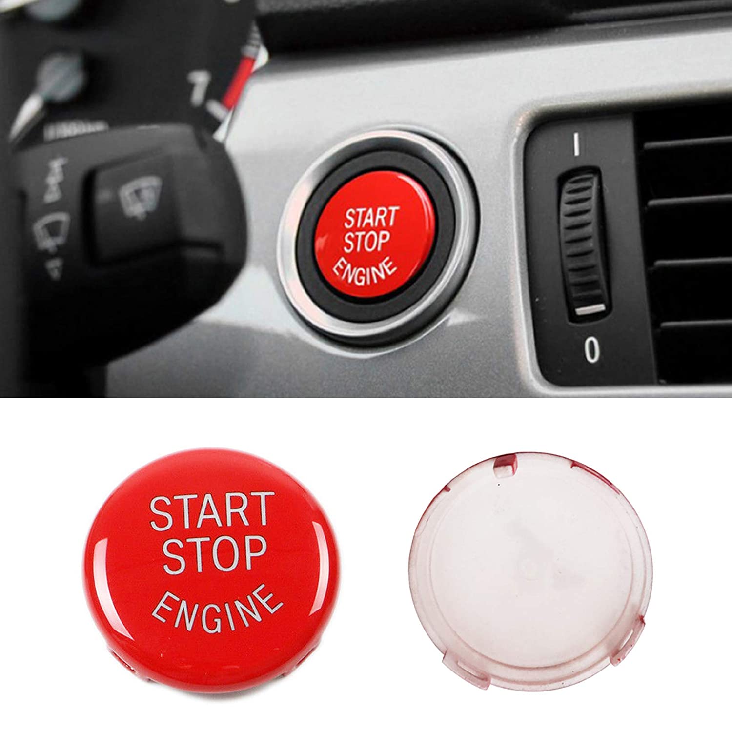 Modified For BMW E-Chassis Red Start Stop Button Covers | YDSSTORE