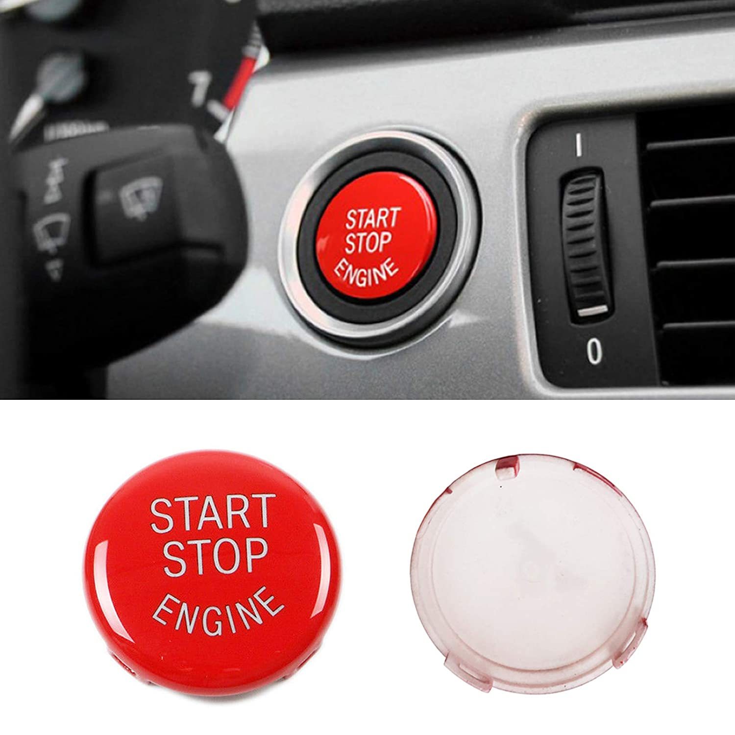 Modified For BMW E-Chassis Red Start Stop Button Covers | YDSSTORE
